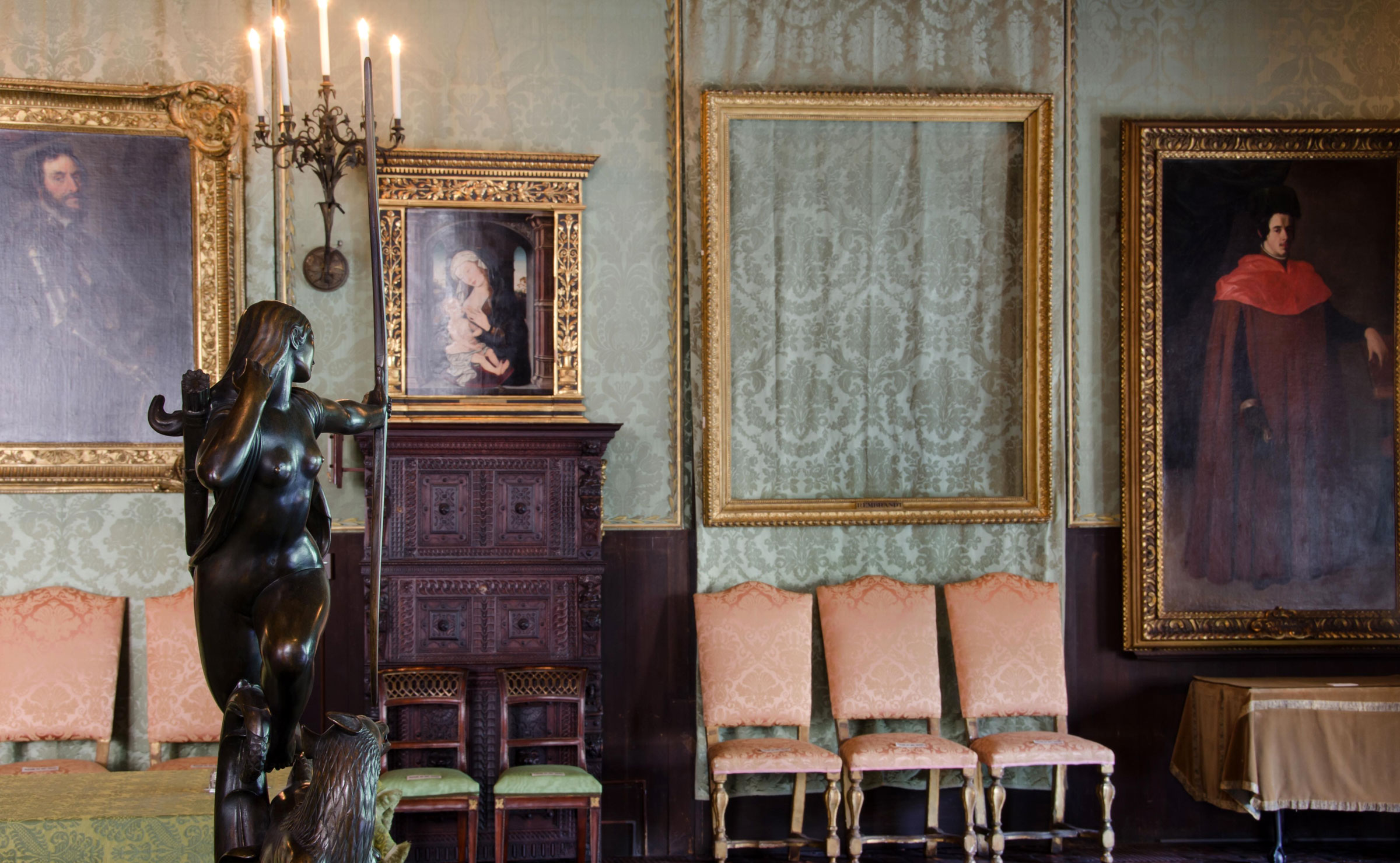 An empty frame remains where 'The Storm on the Sea of Galilee' was once displayed at the Isabella Stewart Gardner Museum. Photo: FBI / Wikimedia Commons