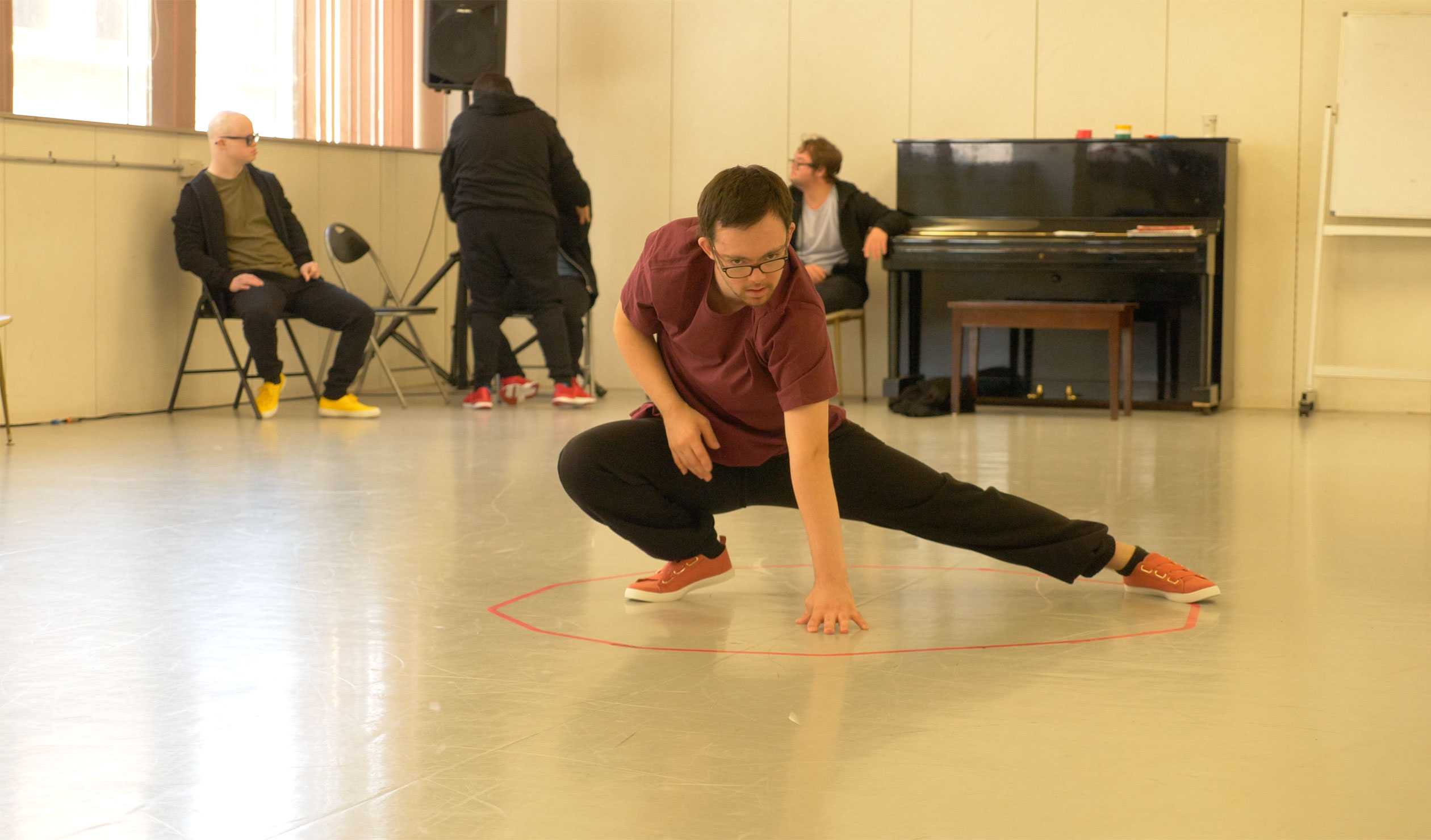 Zakaria Ghomri during rehearsals for 'OF BOYS AND MEN (the men of shadows)'. Photo: VALO Productions