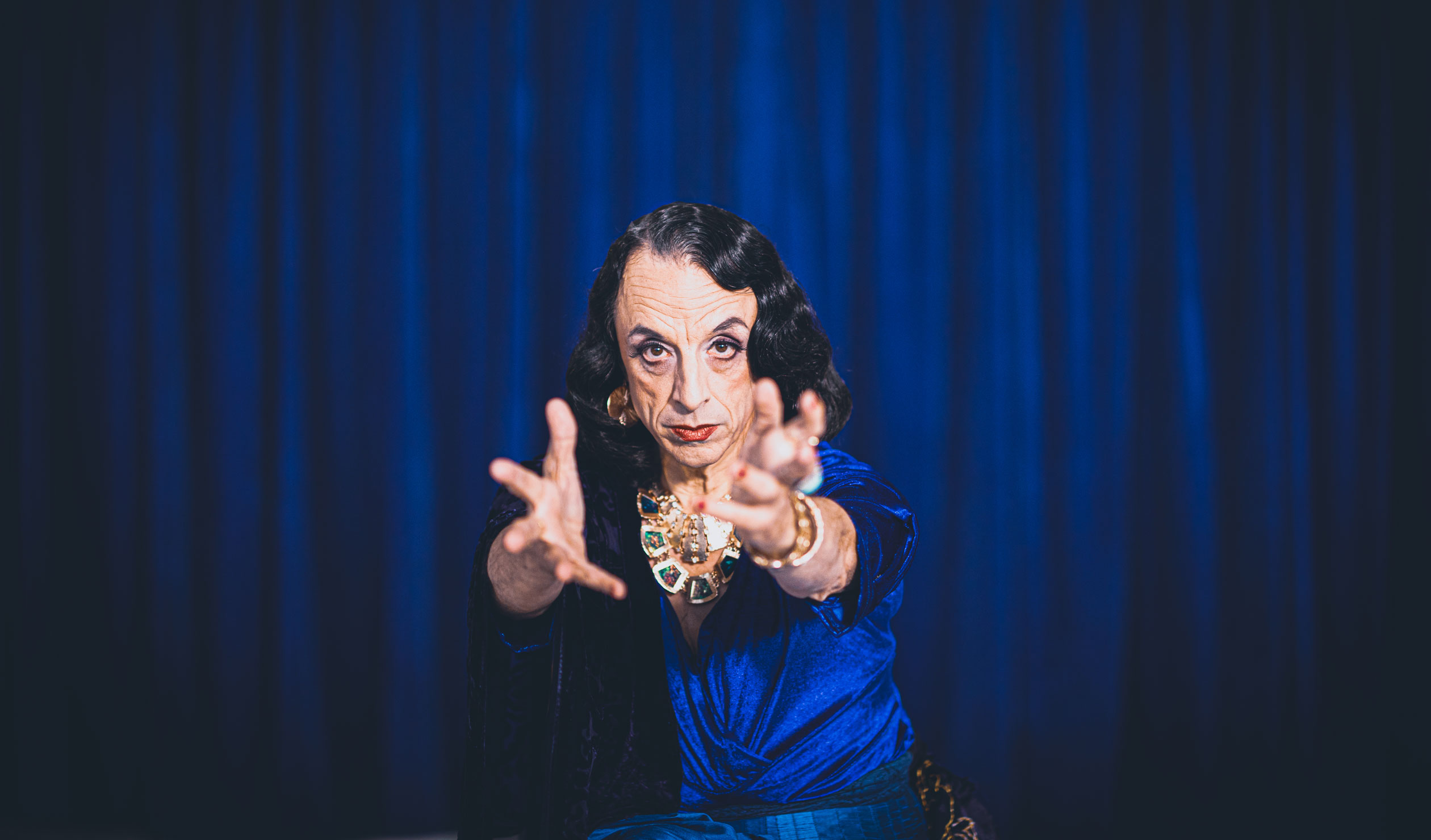 Paul Capsis tells the story of 'The Bridge of San Luis Rey' through the character of charismatic actress Camila Perichole. Photo: Tim Standing