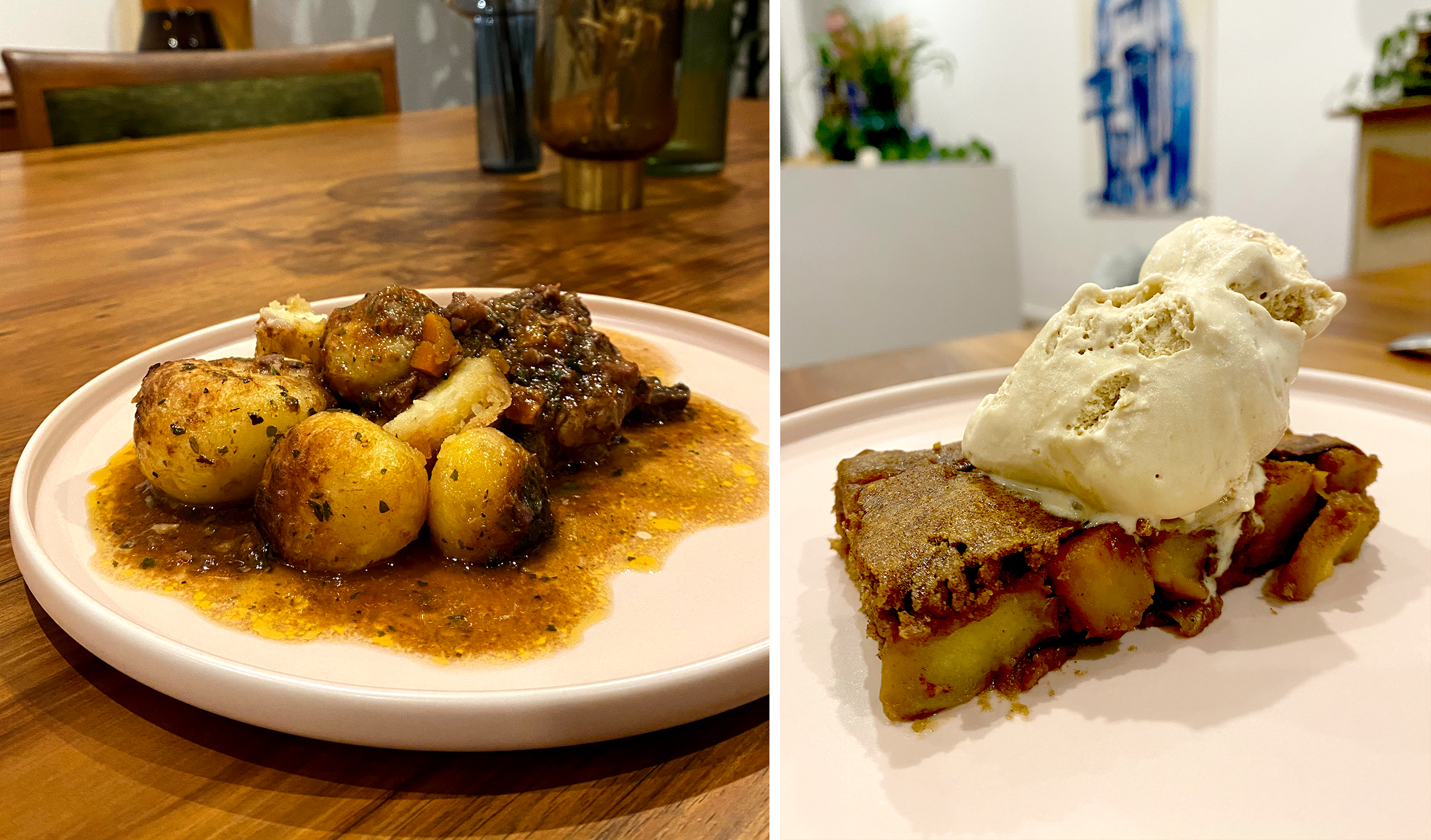 Chefs on Wheels' coq au vin and sticky fig and ginger pudding. Photo: Andrew Schultz