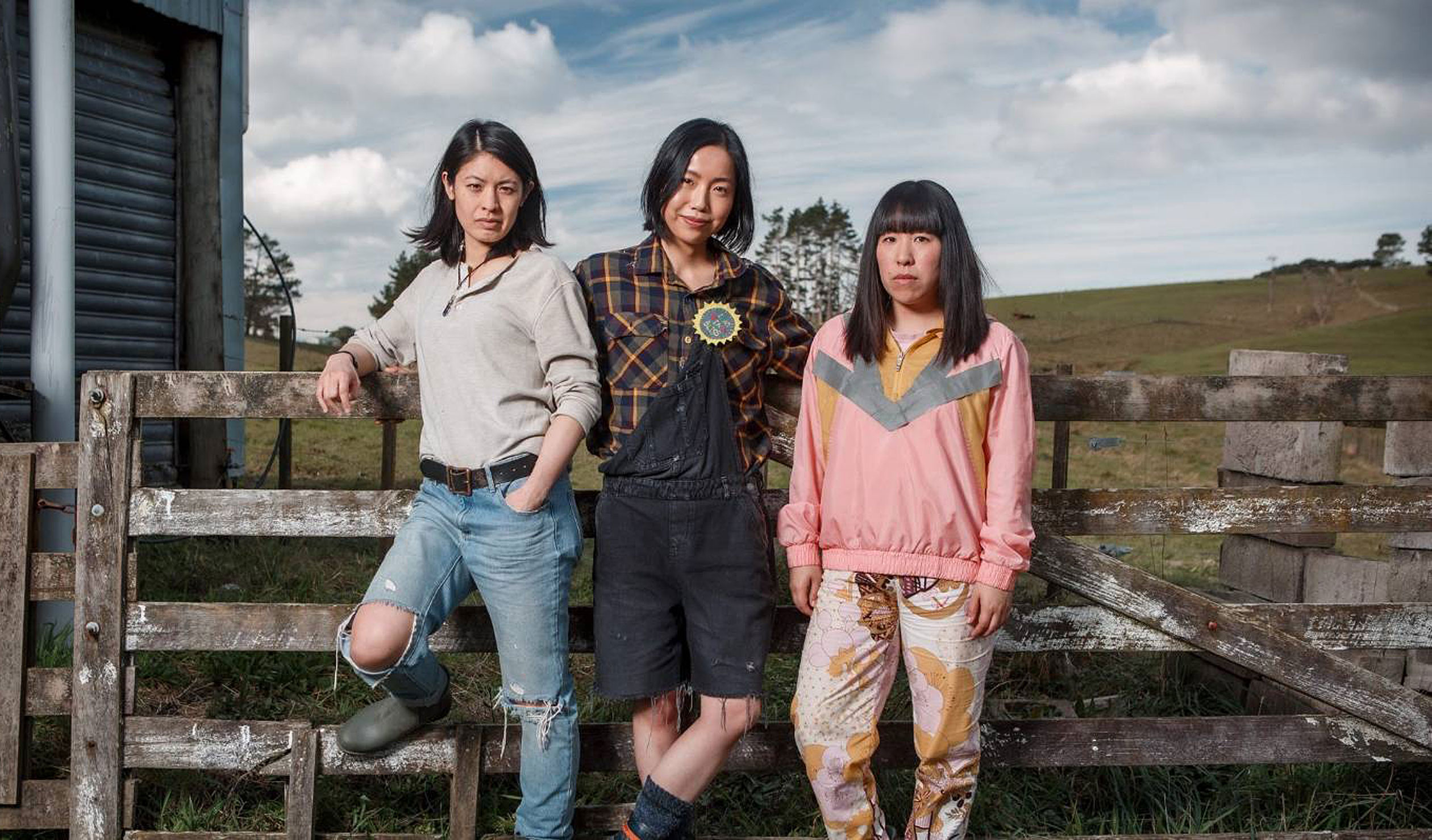 JJ Fong, Ally Xue and Perlina Lau play the central characters in Kiwi dystopian drama 'Creamerie'.