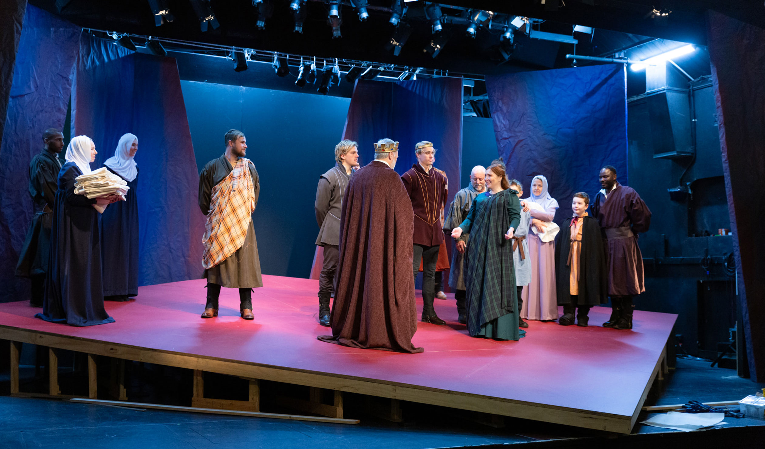 Rehearsals resumed this week for Independent Theatre's Macbeth ahead of its opening at Goodwood Theatre on the weekend. Photo: Jacqui Munn