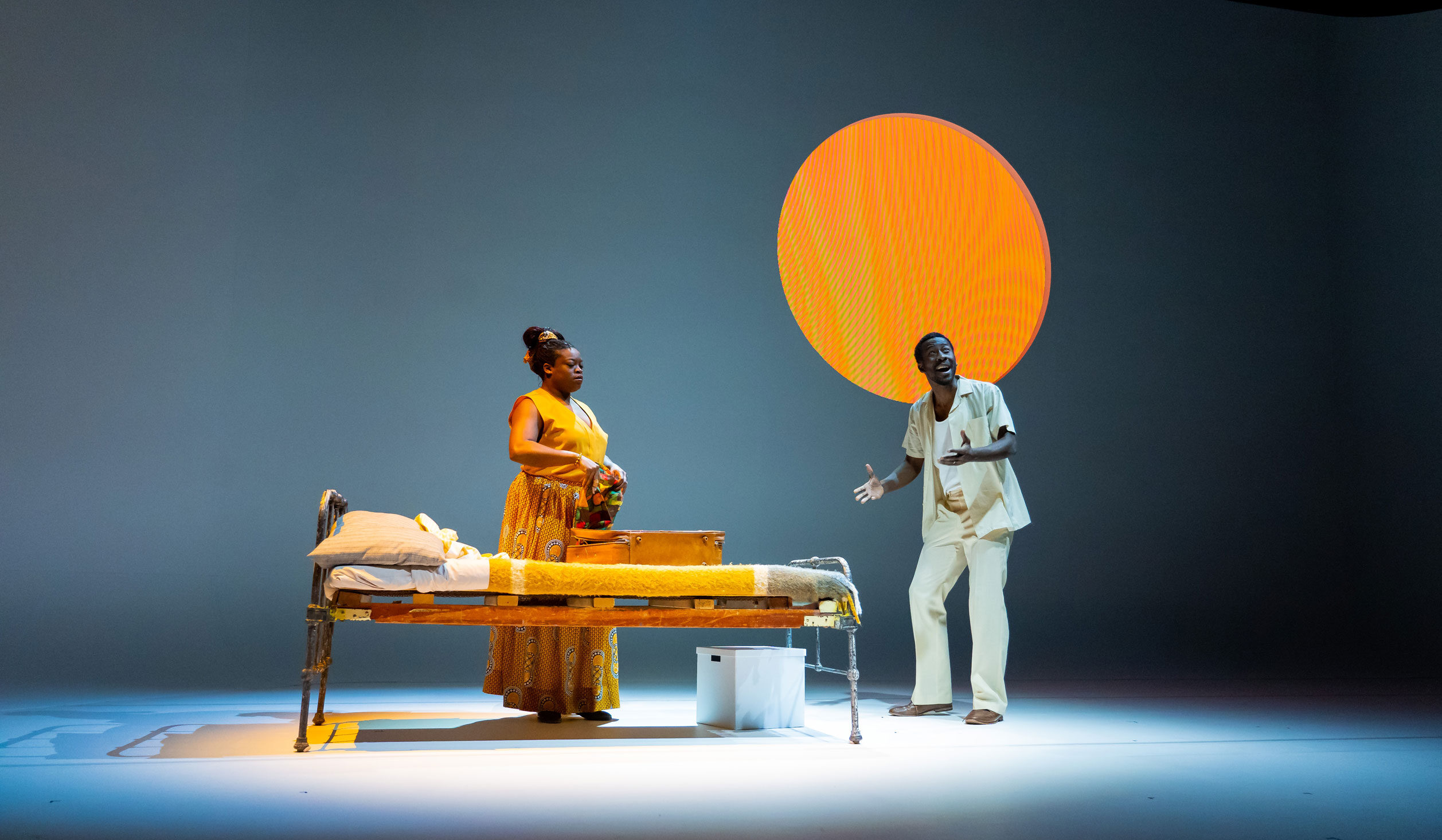 Kialea-Nadine Williams and Rashidi Edward are memorable as Chidera and Azubuike Okoye in Hibernation. Photo: Matt Byrne