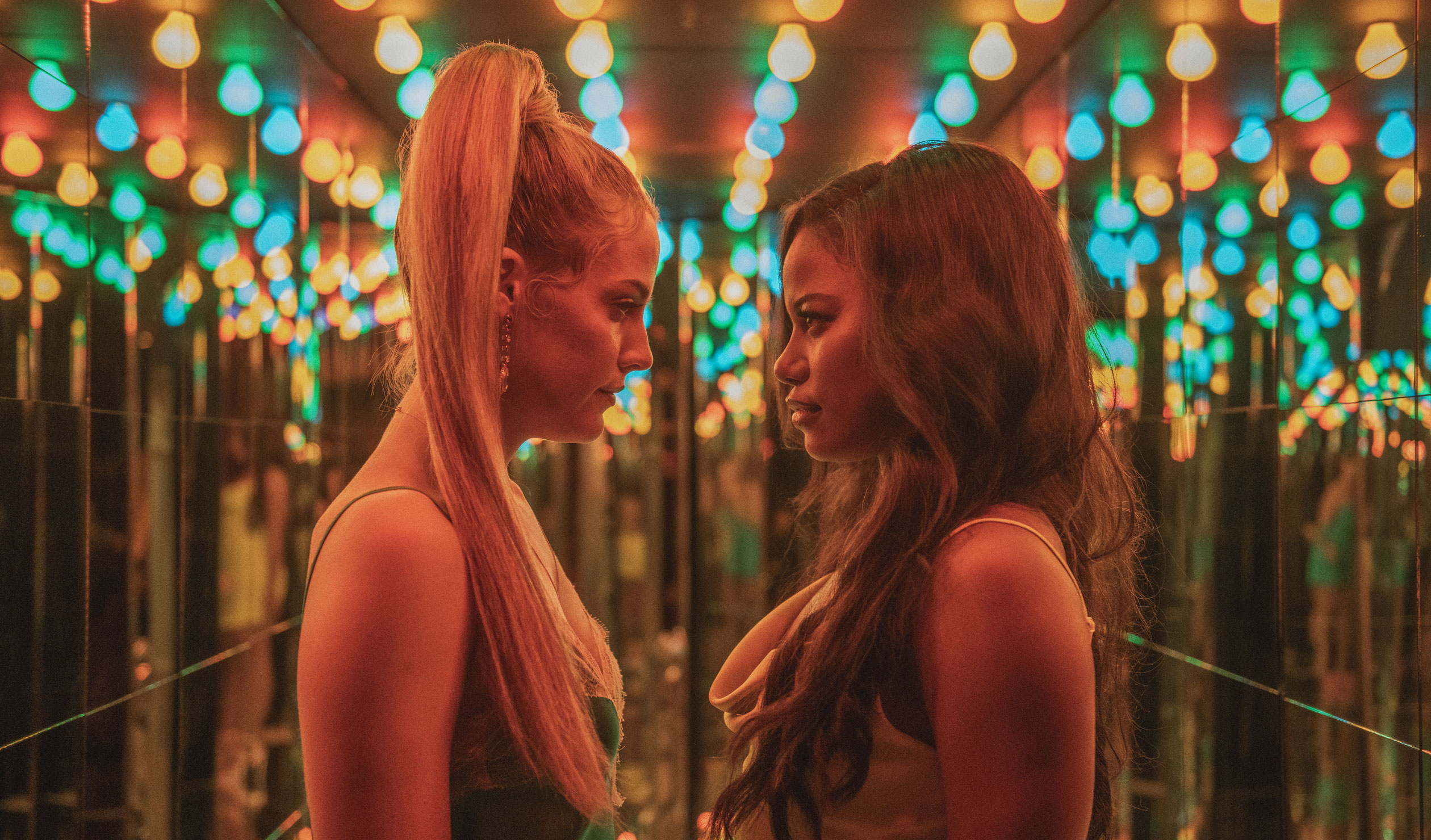 Riley Keough (left) as Stefani and Taylour Paige as Zola. Photo: Courtesy of Anna Kooris / A24 Films