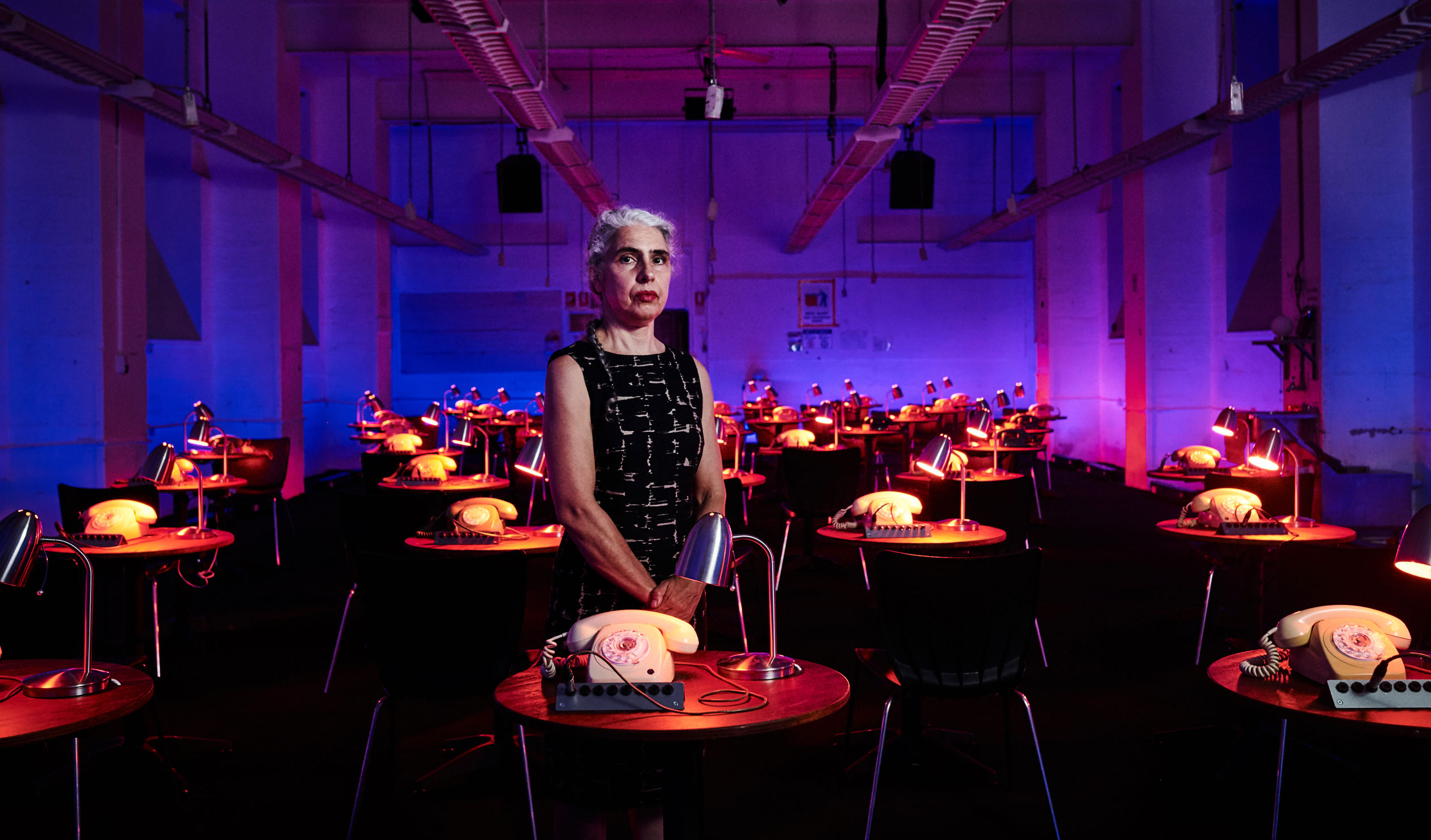 'Concierge' Katia Molino prepares to greet visitors to 'The Nightline' during its Sydney Festival season at the Old Darlinghurst Gaol. Photo: Joshua Morris