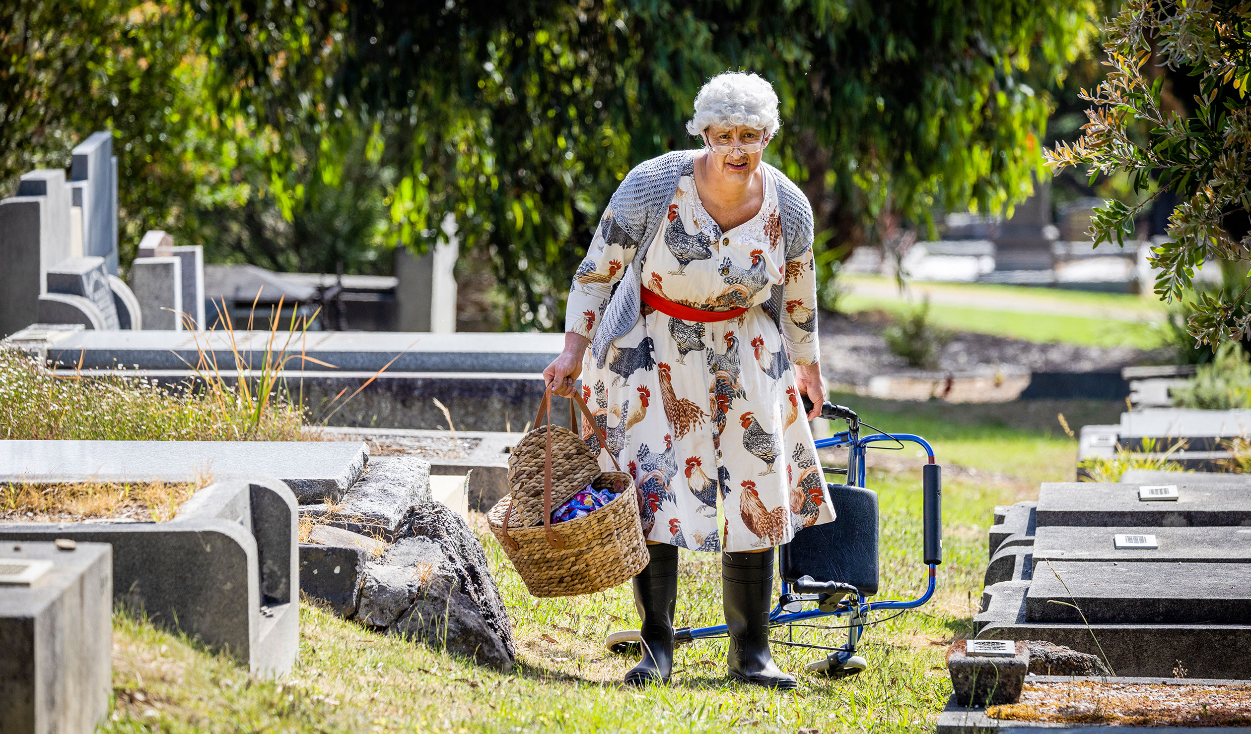 Simon Wright takes on the character of Grandma Josephine in Dummies Corp's Fringe show 'Sweetie'.