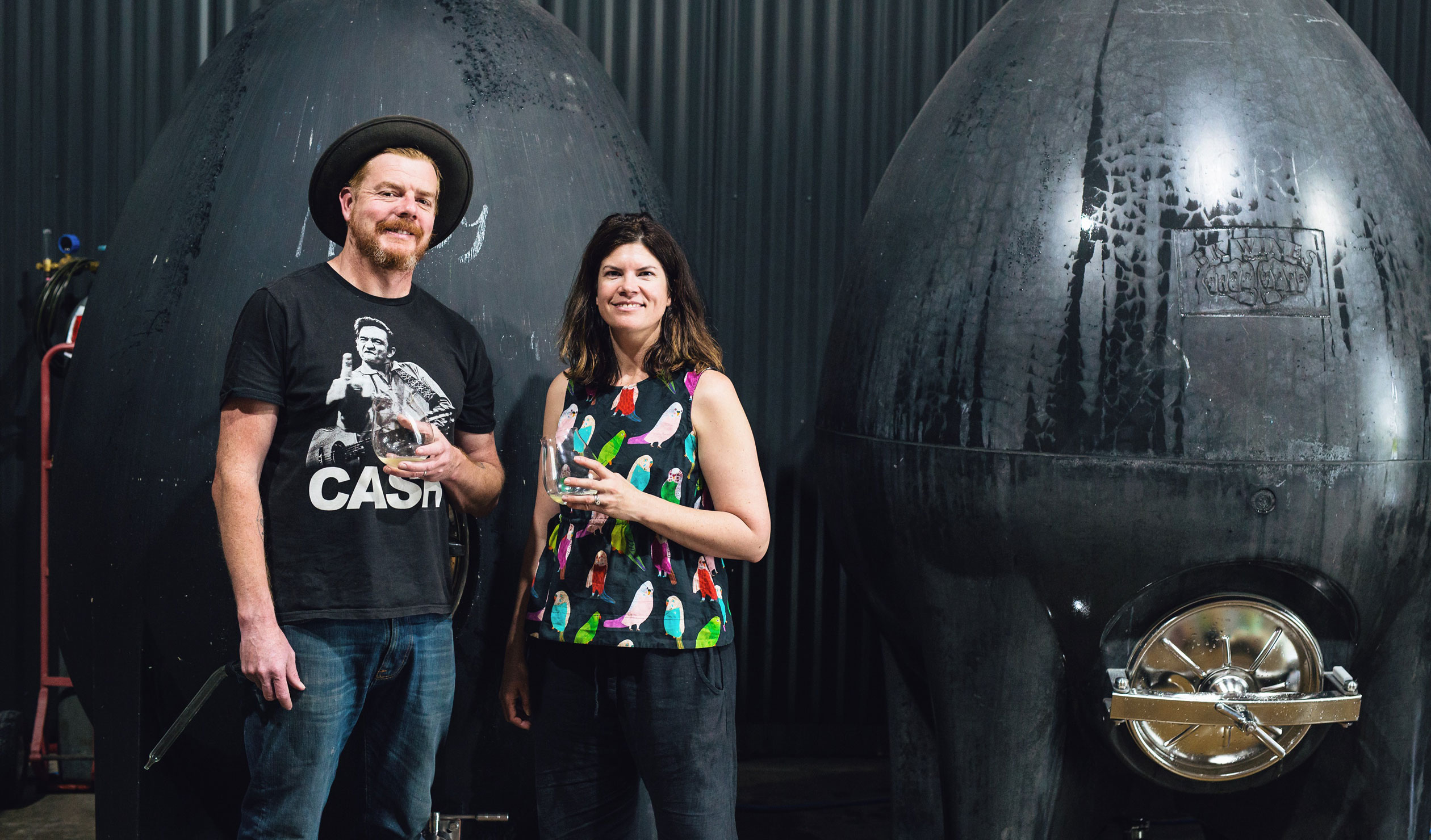Brendon and Kirsty Keys at their Basket Range winery BK Wines. Photo: Josie Withers 