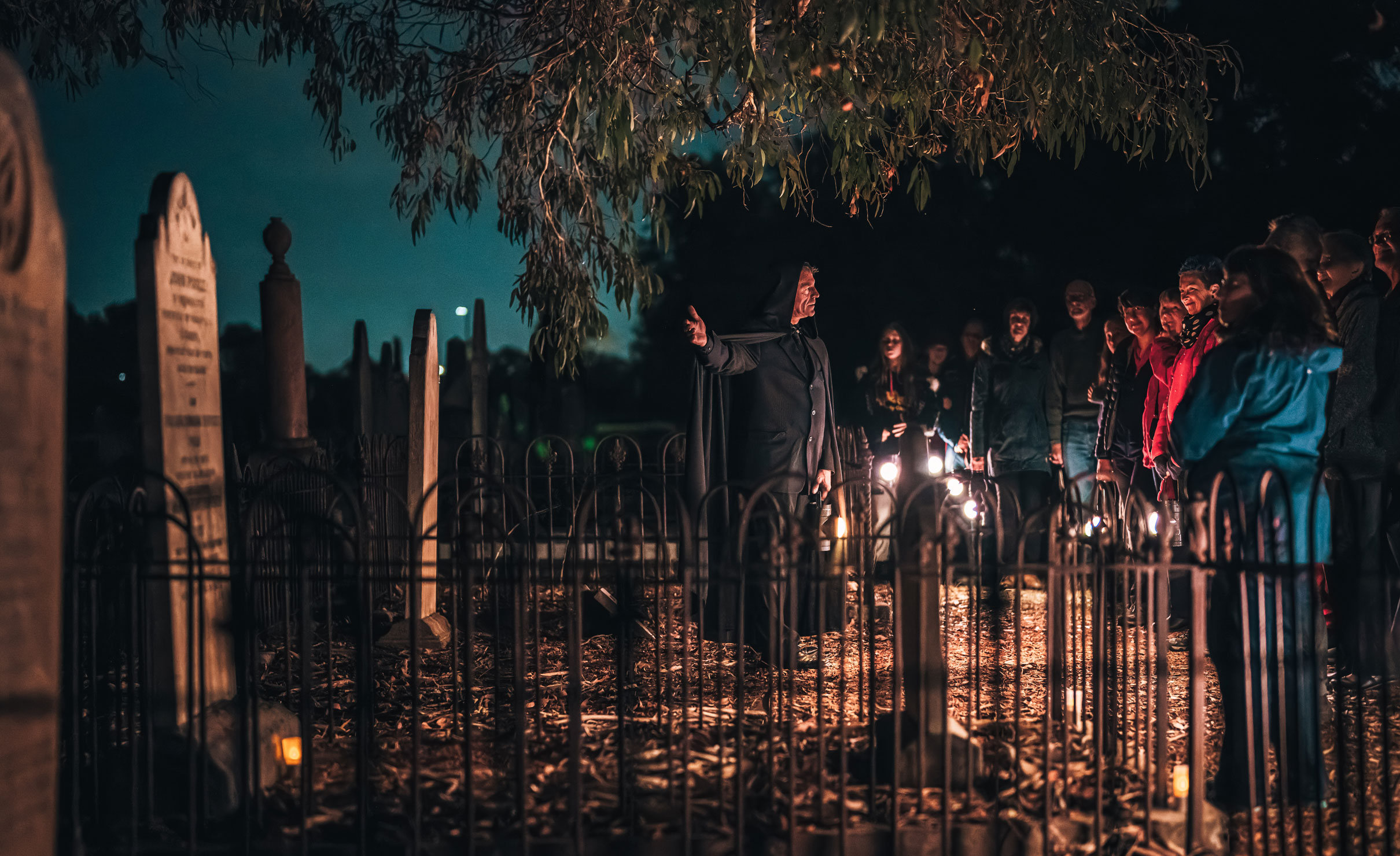 ‘Mavericks, Madness and Murder Most Foul!’ is a History Festival tour giving participants a chance to explore West Terrace Cemetery after dark. Photo: Jiayuan Liang