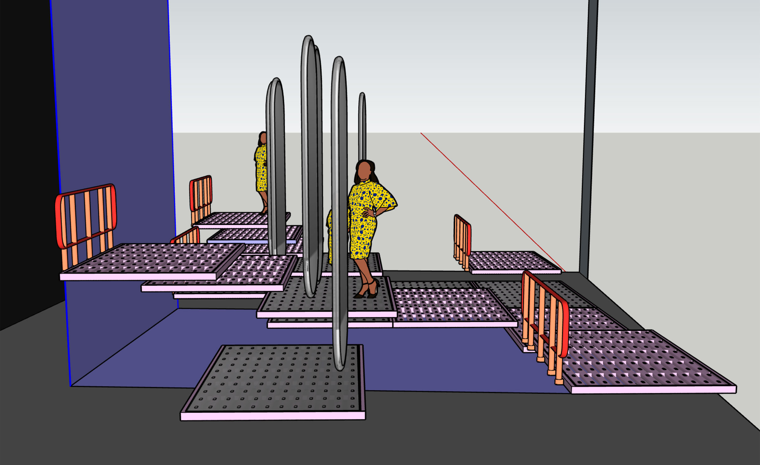 Meg Wilson's set design for 'Rella', a tale of TV-talent show fame gone awry which sees the performers dancing and singing through a huge diversity of spaces and places.