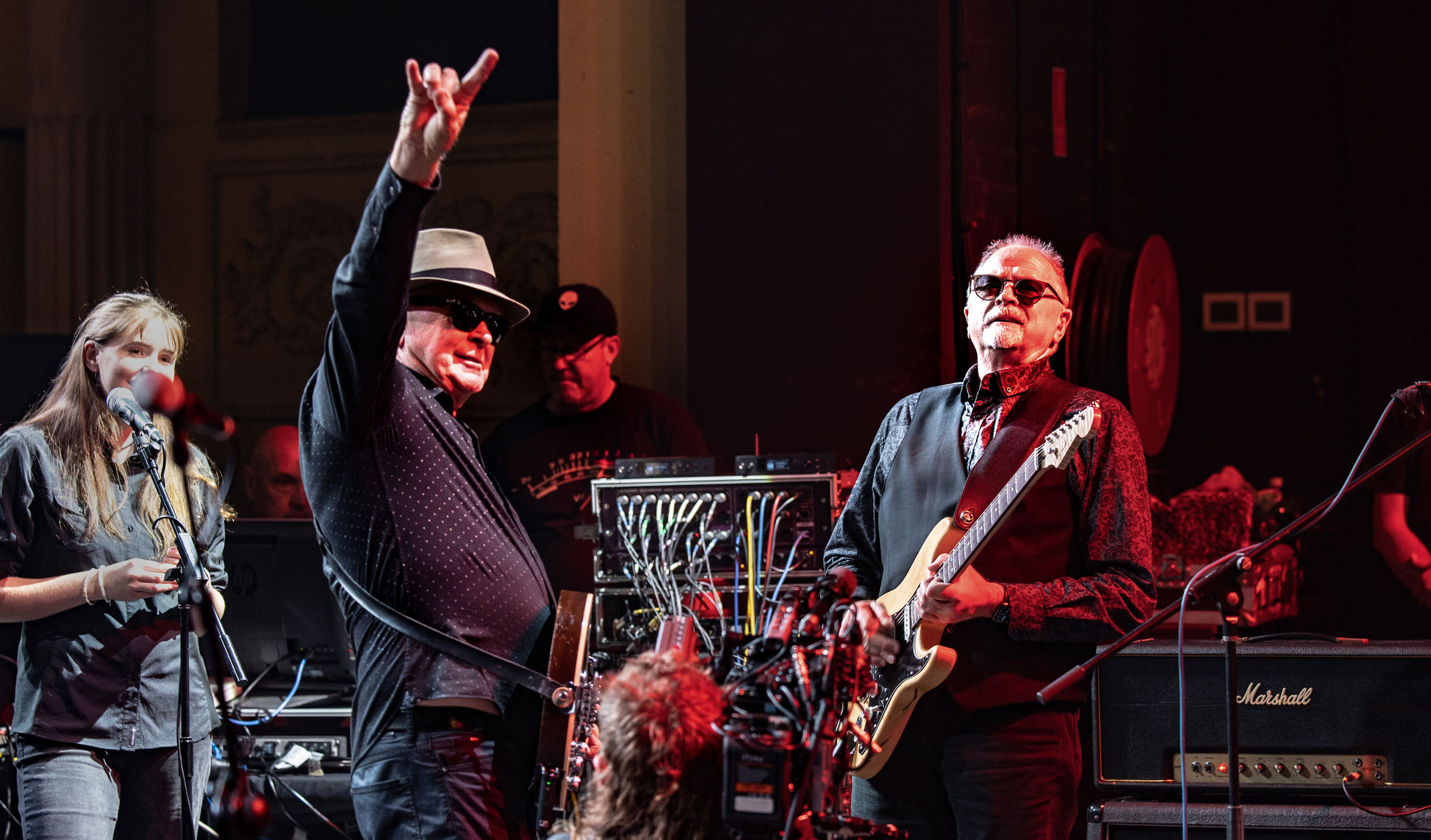 The Angels' John and Rick Brewster on stage during a performance at the Thebarton Theatre in December 2021. Photo: Oscar Lewis