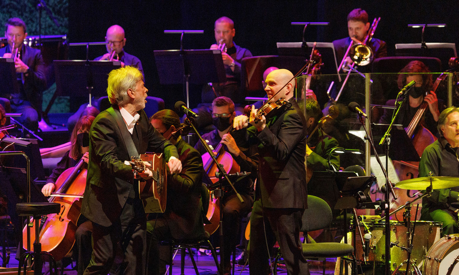 John Schumann and Julian Ferraretto at 'Henry Lawson: A Life in Words and Music'. Photo: Tony Lewis / ASO