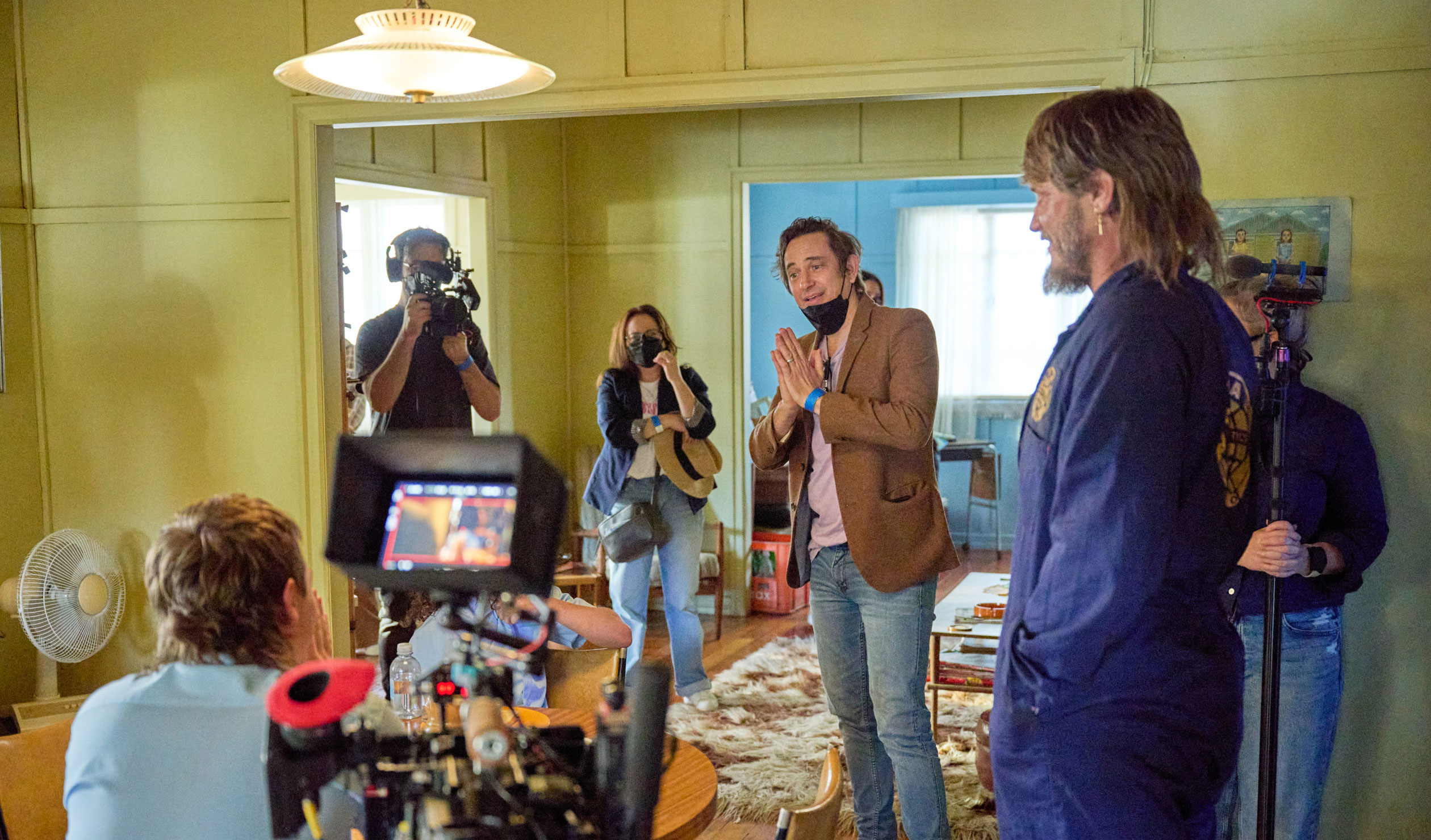 Author Trent Dalton on set as executive producer as a new Netflix series based on his book 'Boy Swallows Universe' starts production. Photo: Netflix