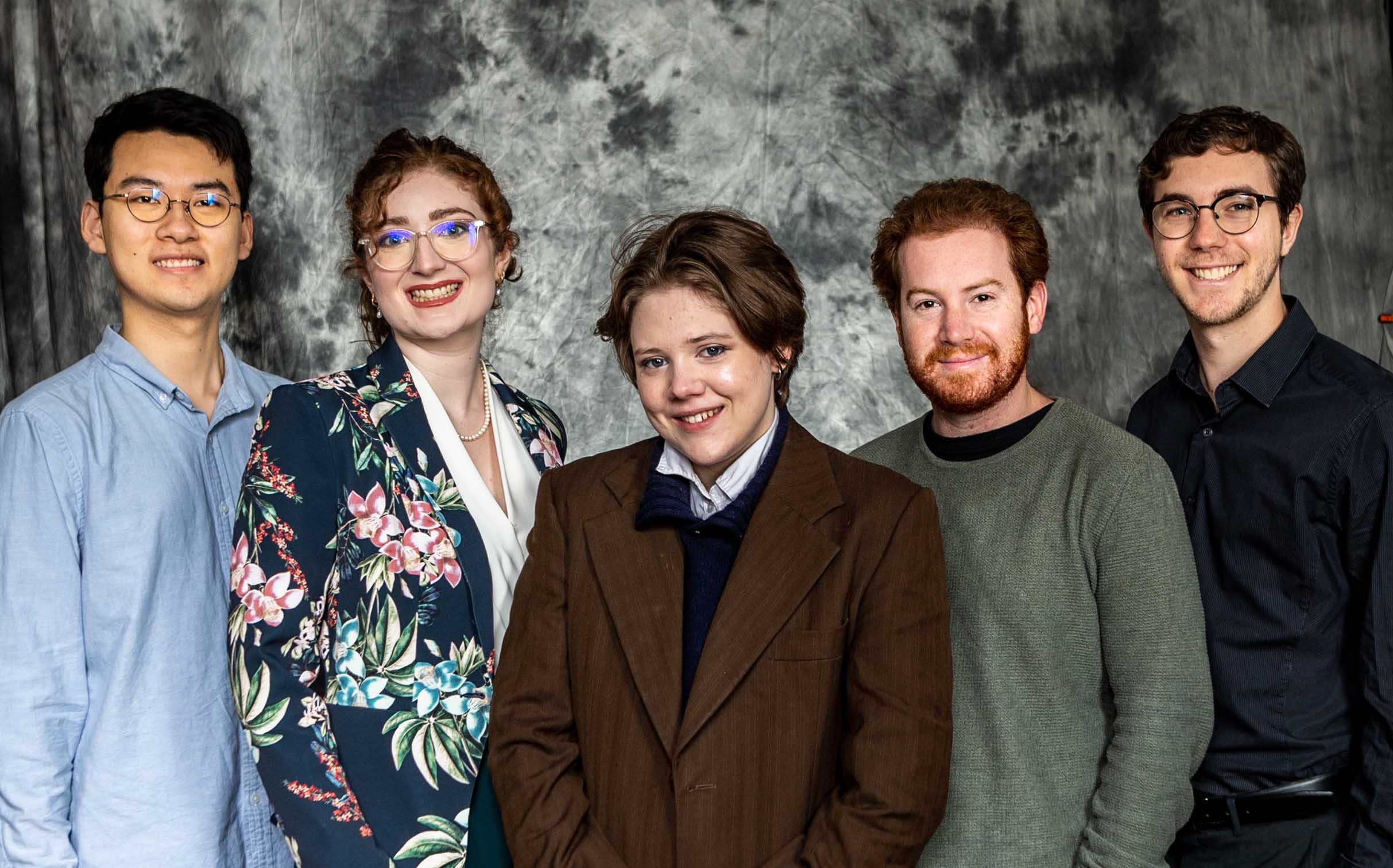 The emerging composers who will be featured in the ReClassified Festival: Esmond Choi, Lauren McCormick, Hannah Wilkinson, Aaron Pelle and Connor Fogarty. Supplied image