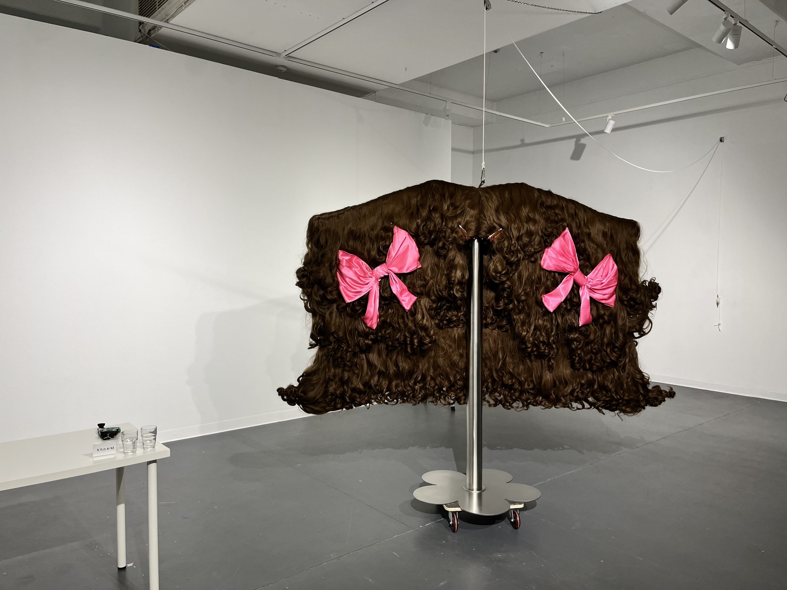 Dani Reynolds' potentially record-breaking wig in Adelaide Contemporary Experimental’s 'Studios: 2022' exhibition. Photo: Jason Katsaras 