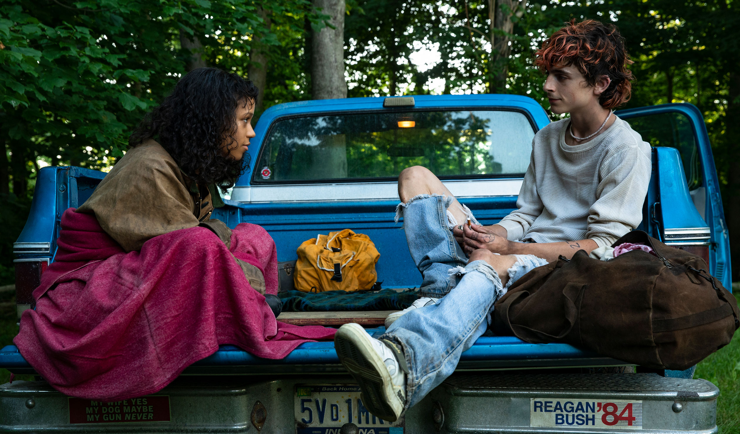 Taylor Russell and Timothée Chalamet in 'Bones and All'.