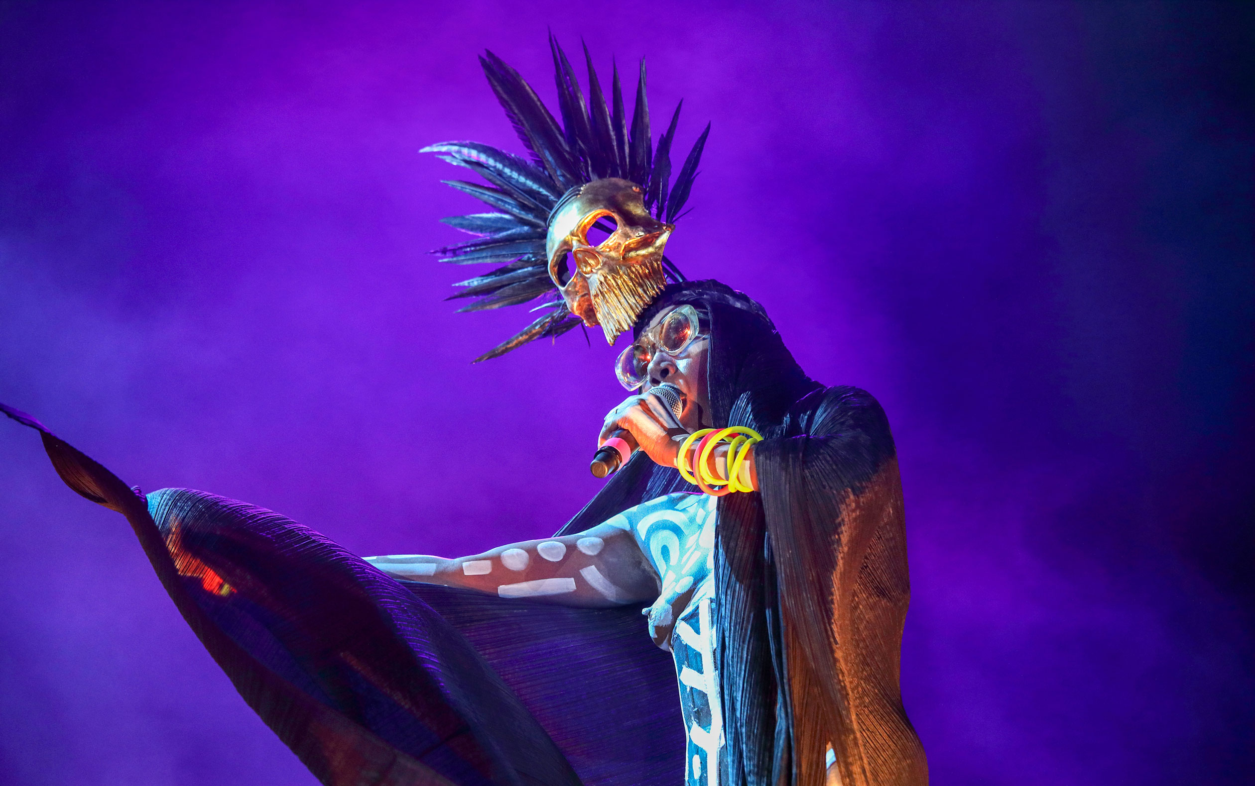Grace Jones during her electrifying 2019 Adelaide Festival show in Elder Park. Photo: Tony Lewis
