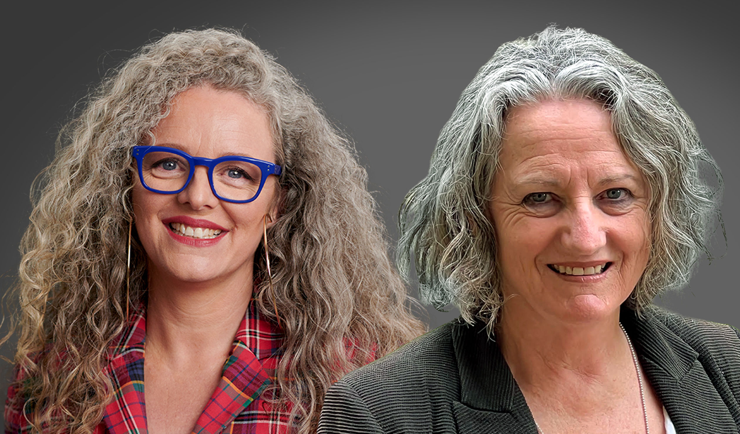 Coming and going: Clare Watson, the incoming artistic director of Windmill Theatre Company, and Tricia Walton, outgoing chief executive of Carclew.