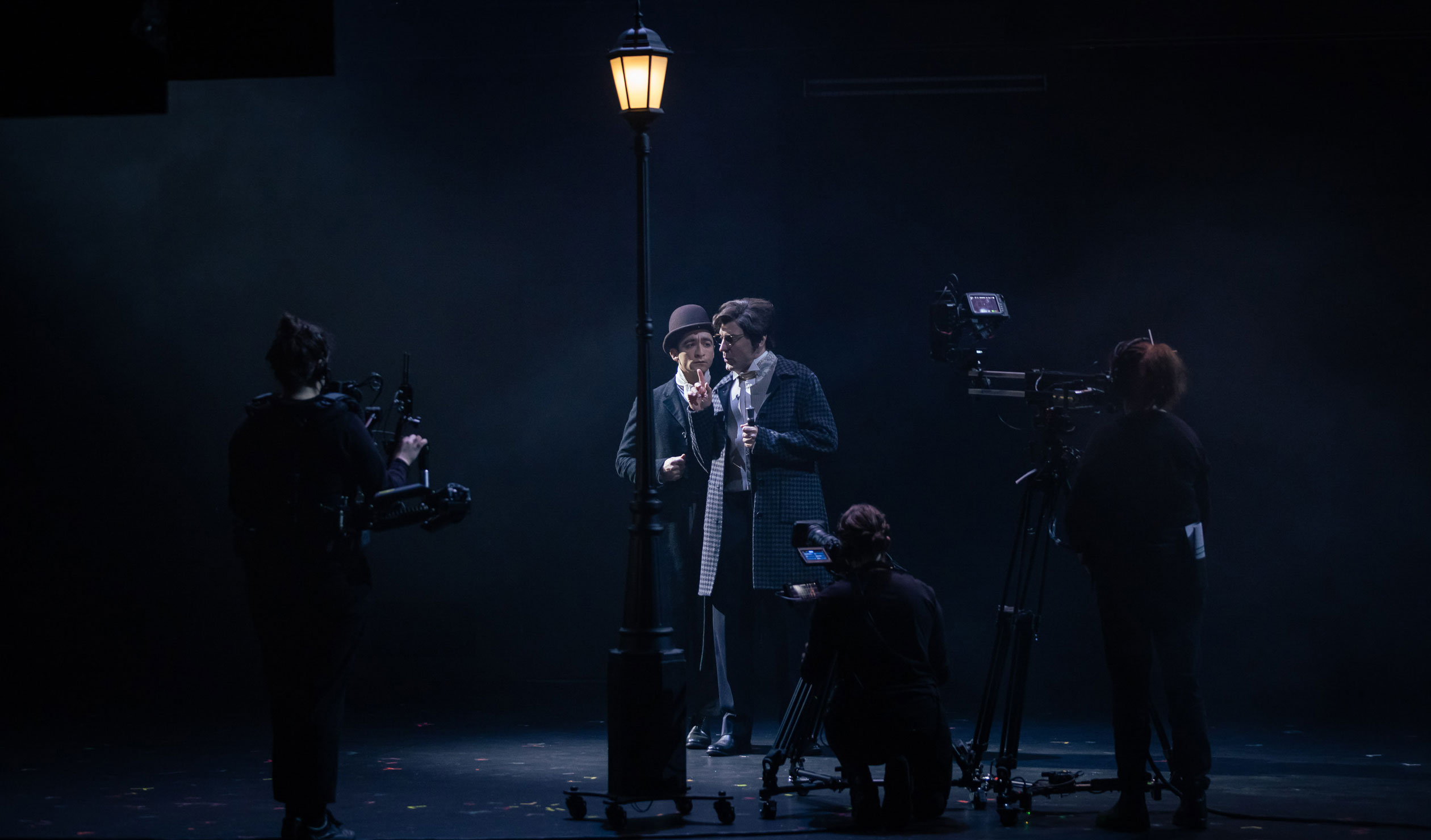 Matthew Backer (left) and Ewen Leslie in Sydney Theatre Company's adaptation of 'The Strange Case of Dr Jekyll and Mr Hyde'. Photo: Daniel Boud