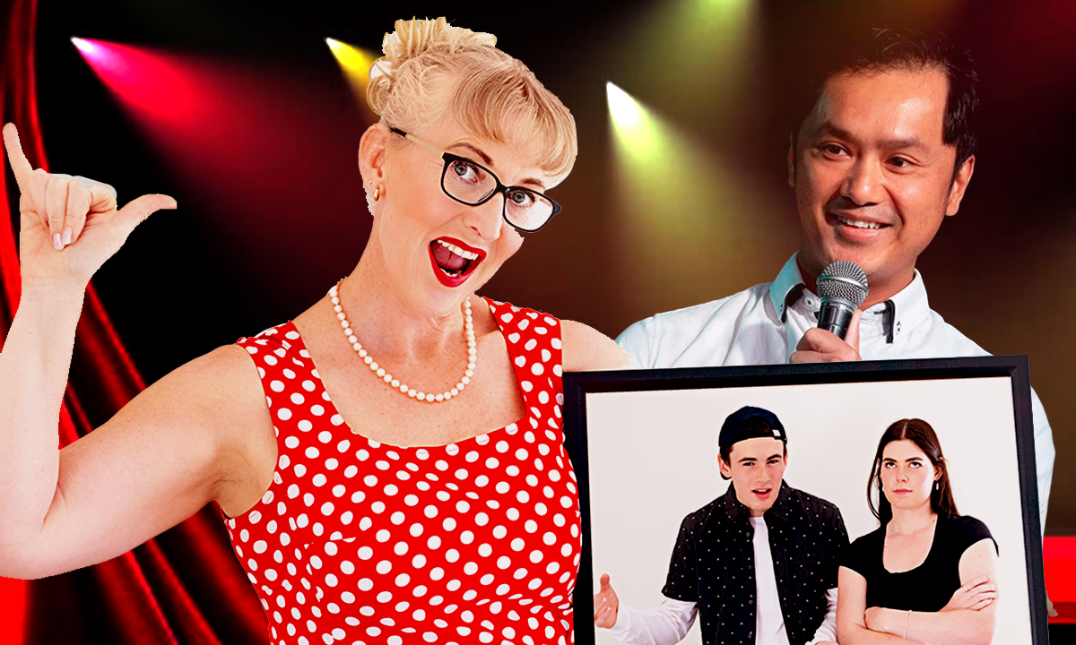 Jo Ghastly (aka Dr Joanna Prendergast), pictured with a photo of her kids, and Dr Kim Le are both presenting shows at this year's Adelaide Fringe. 