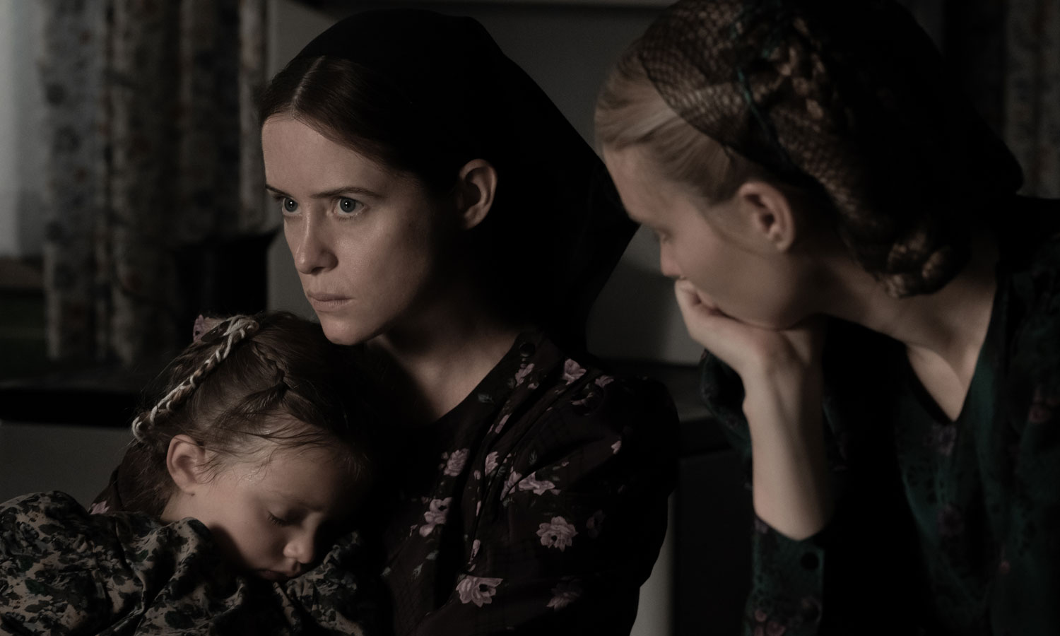 Emily Mitchell, Claire Foy and Rooney Mara in 'Women Talking'. Photo: Michael Gibson