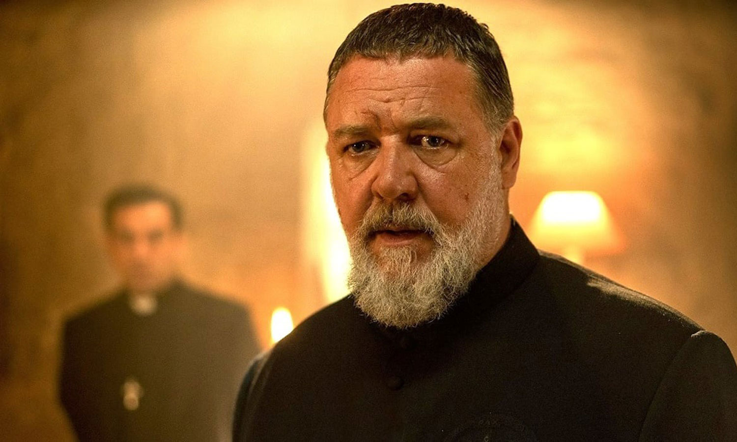 Russell Crowe as Father Gabriele Amorth in 'The Pope's Exorcist'. Photo: Sony Pictures