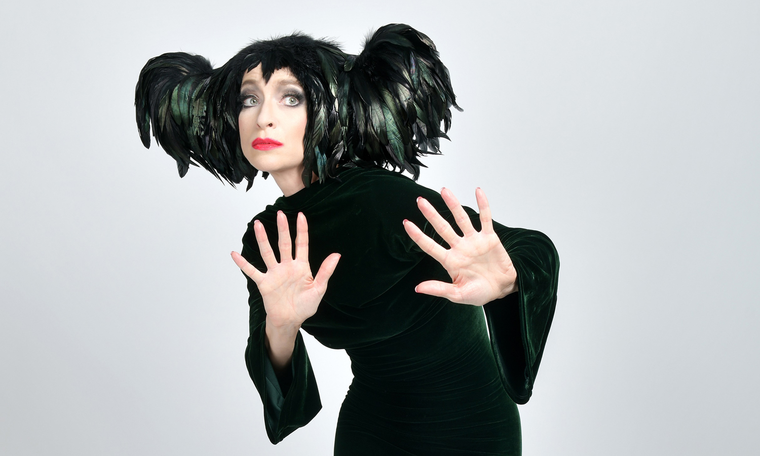 UK performer Sarah-Louise Young in her 'chaotic cabaret' show 'An Evening Without Kate Bush'. Photo: Steve Ullathorne / supplied