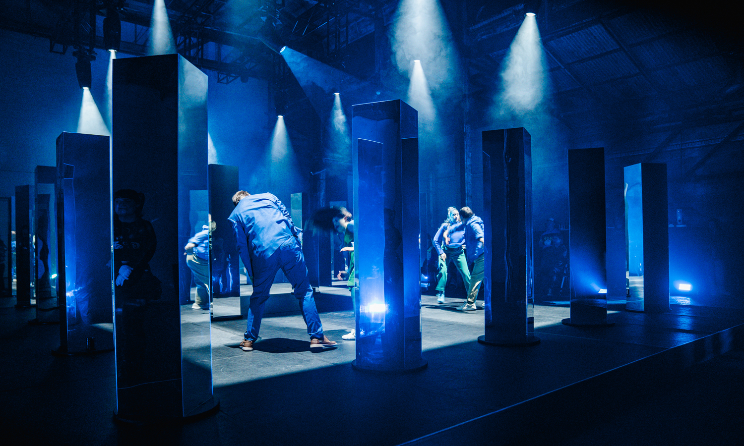Dancers interact with one another in dreamy slow motion, or in a rush of dynamism in Restless Dance Theatre's 'Shifting Perspectives'. Photo: Saige Prime / supplied