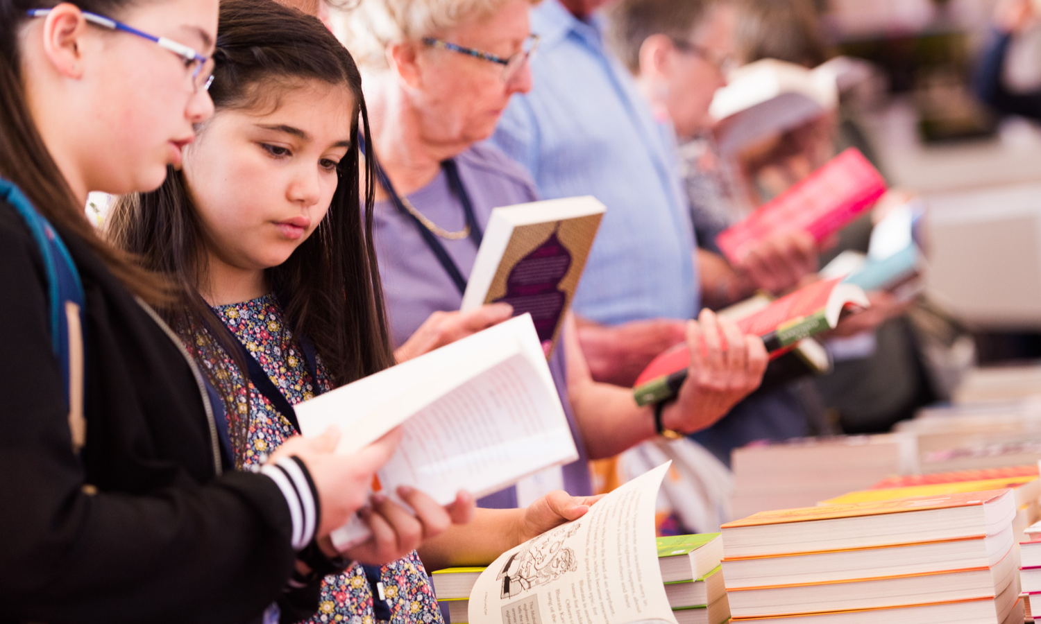 Book shopping at a previous year's In Other Words. Credit: Daniel Purvis.