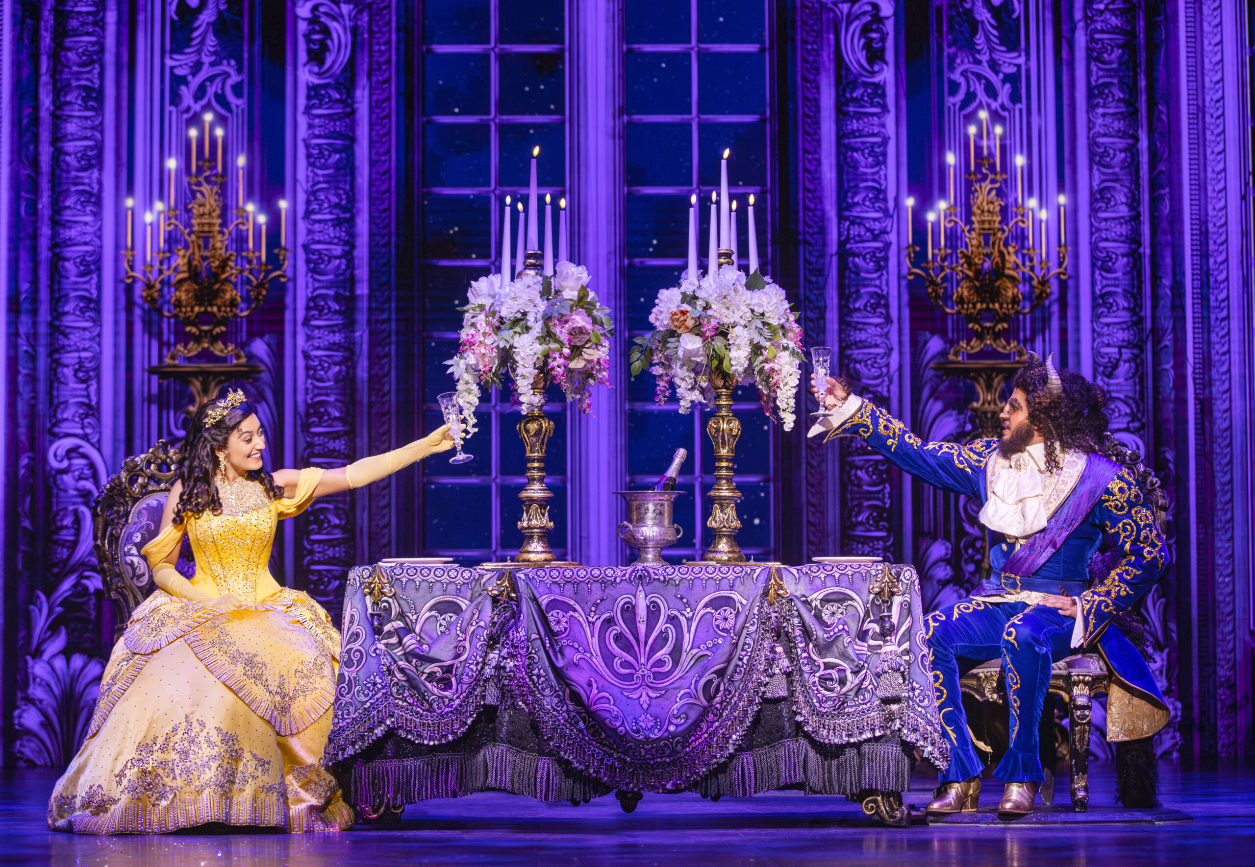 Shubshri Kandiah and Brendan Xavier in Disney's Beauty and The Beast the Musical : Photo by Daniel Boud