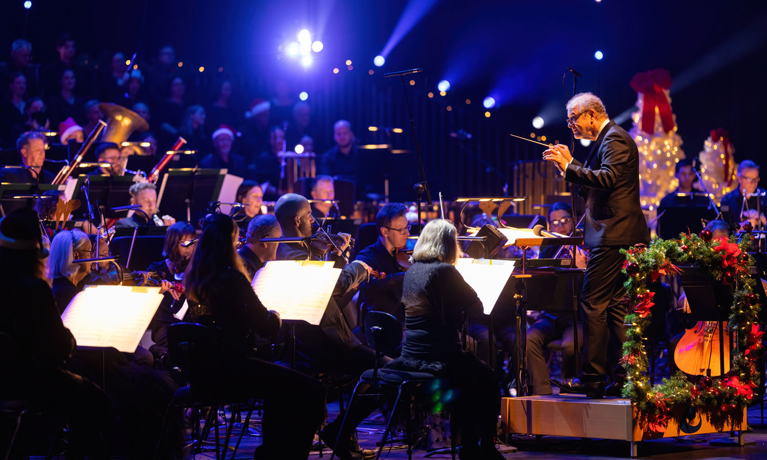 Guy Noble conducts the Adelaide Symphony Orchestra for 'Christmas Unwrapped'. Photo: Ben Macmahon / supplied