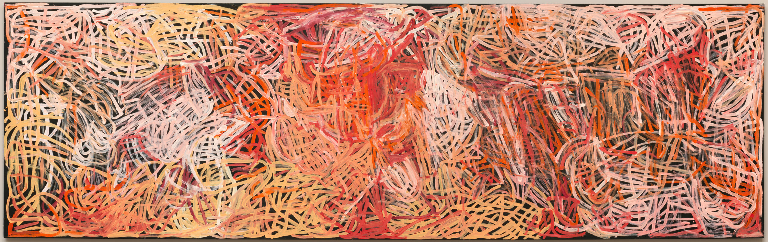 Emily Kam Kngwarray, Anmatyerr people, Yam awely, 1995, National Gallery of Australia, Kamberri/Canberra, gift of the Delmore Collection, Donald and Janet Holt 1995 © Emily Kam Kngwarray/Copyright Agency