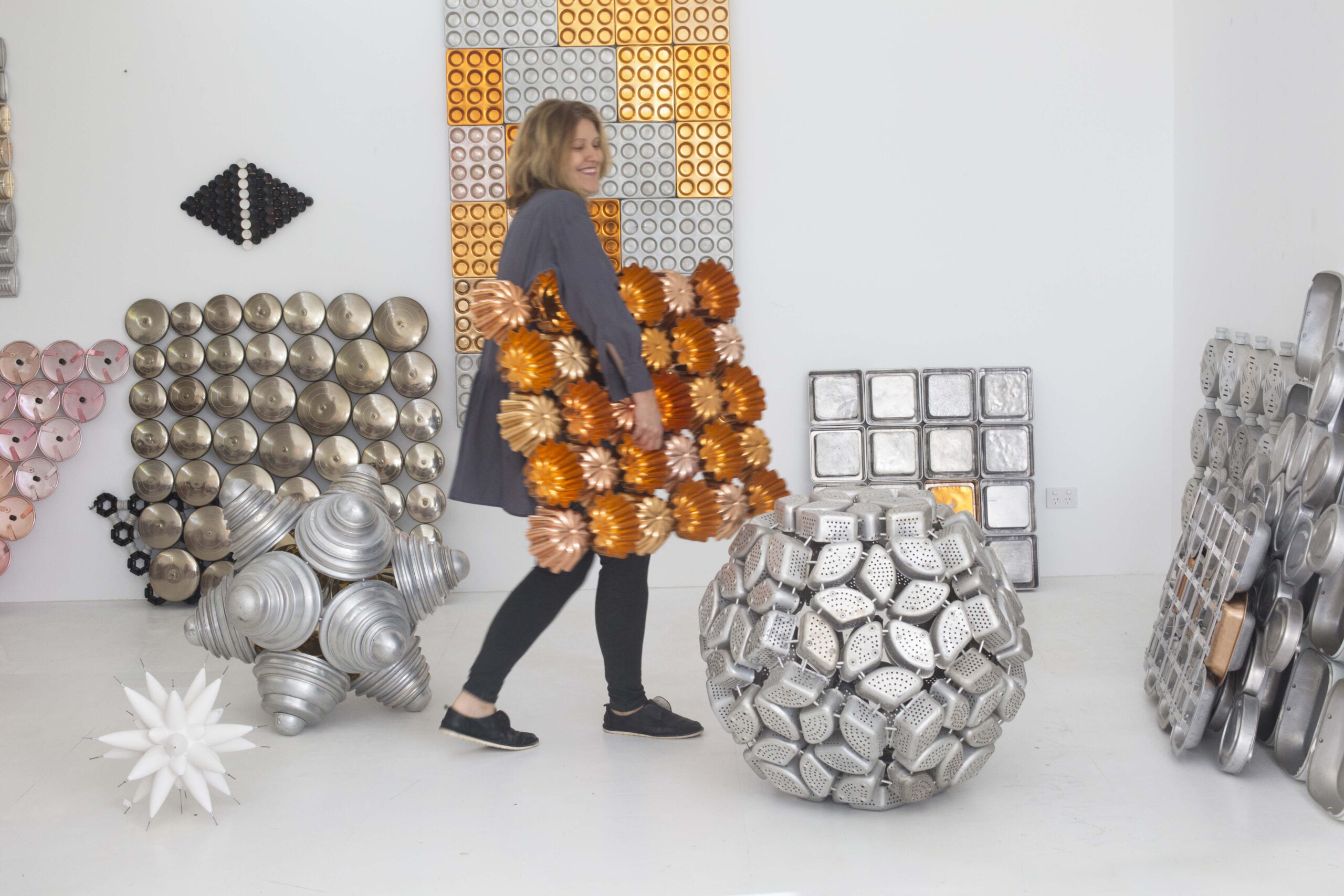Artist Donna Marcus in her studio. Picture: Marian Drew.