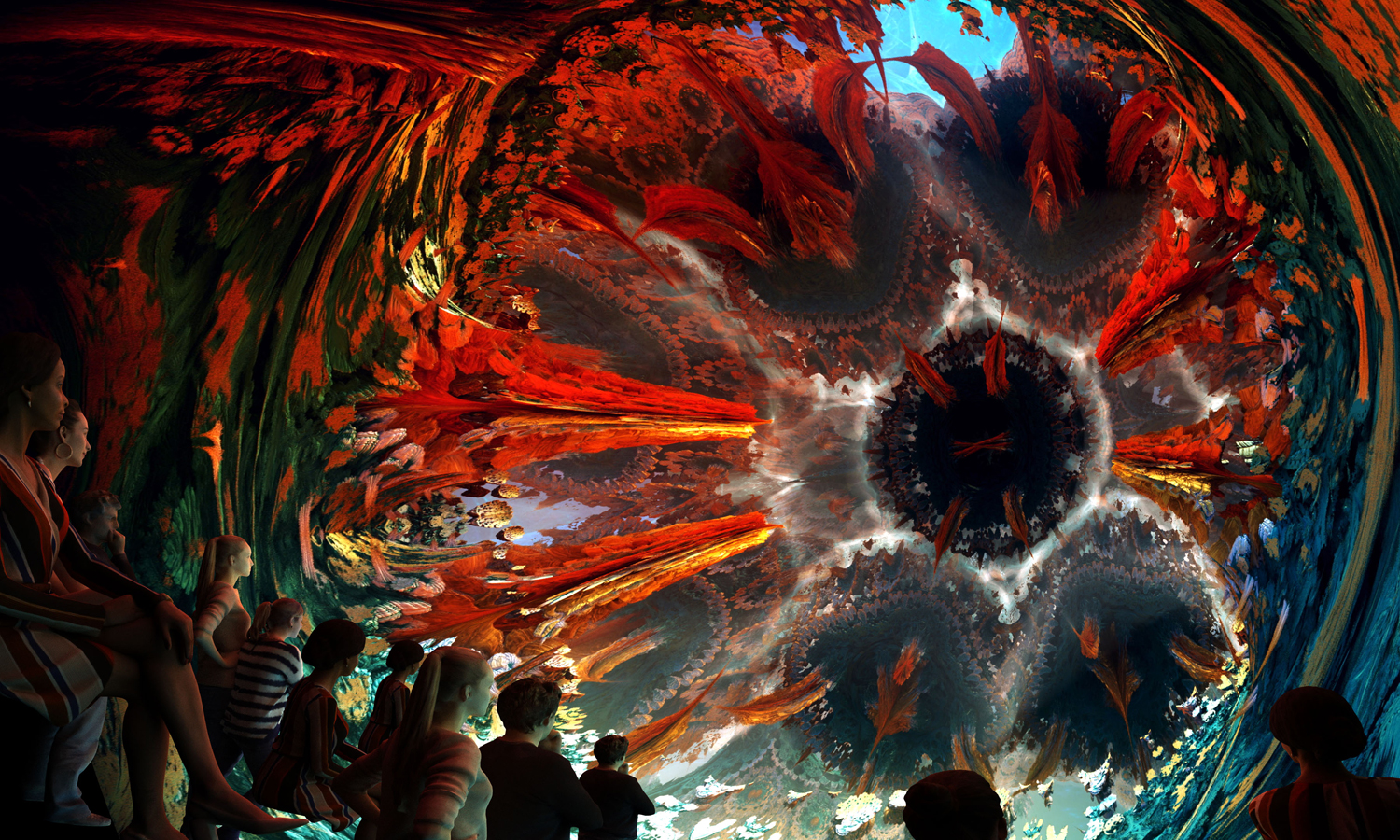 Digital artist Julius Horsthuis's dome experience 'Recombination' draws on themes from physics, mathematics and biology. Photo: supplied 
