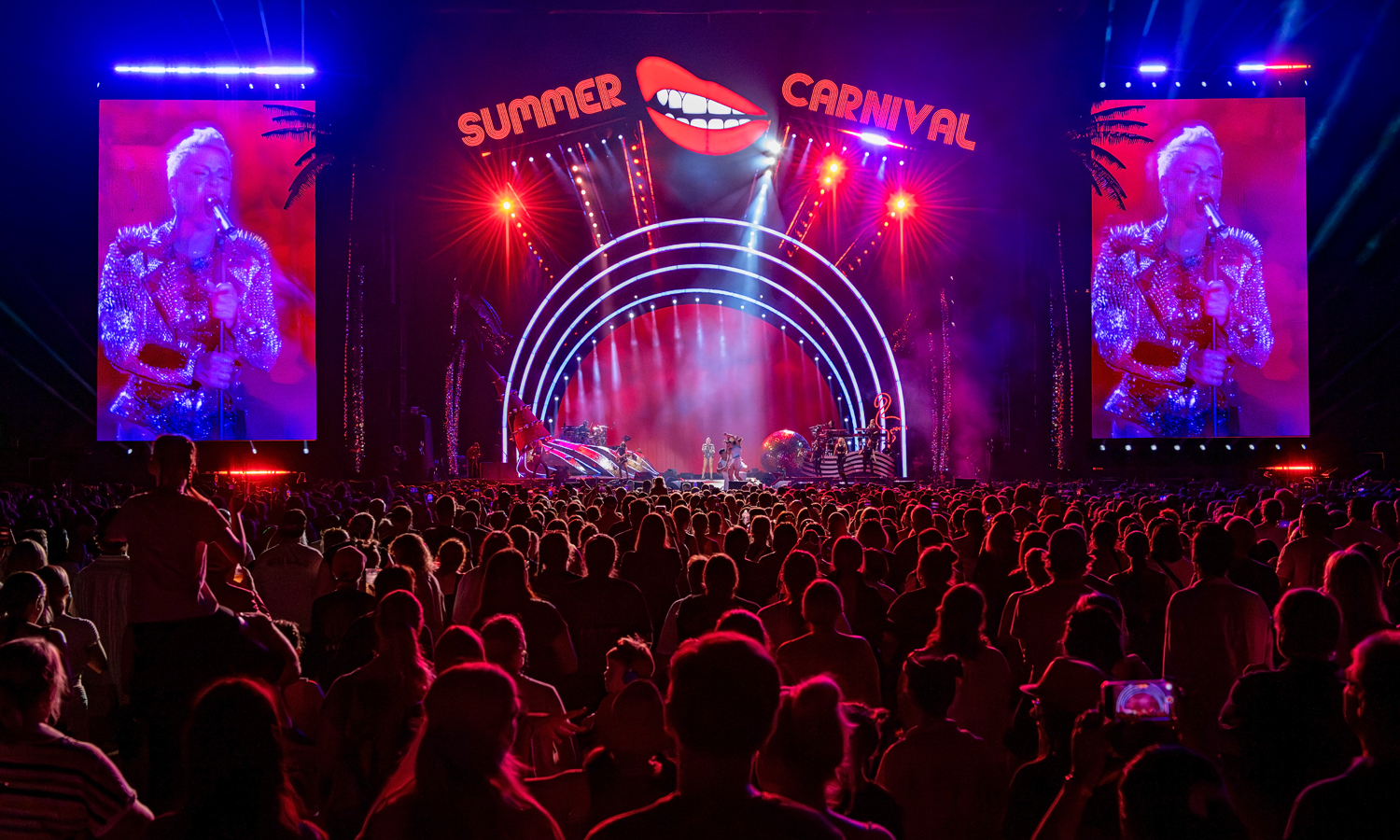 Pink's Summer Carnival Tour show at Adelaide Oval was larger than life. Photo: John Montesi / Adelaide Oval