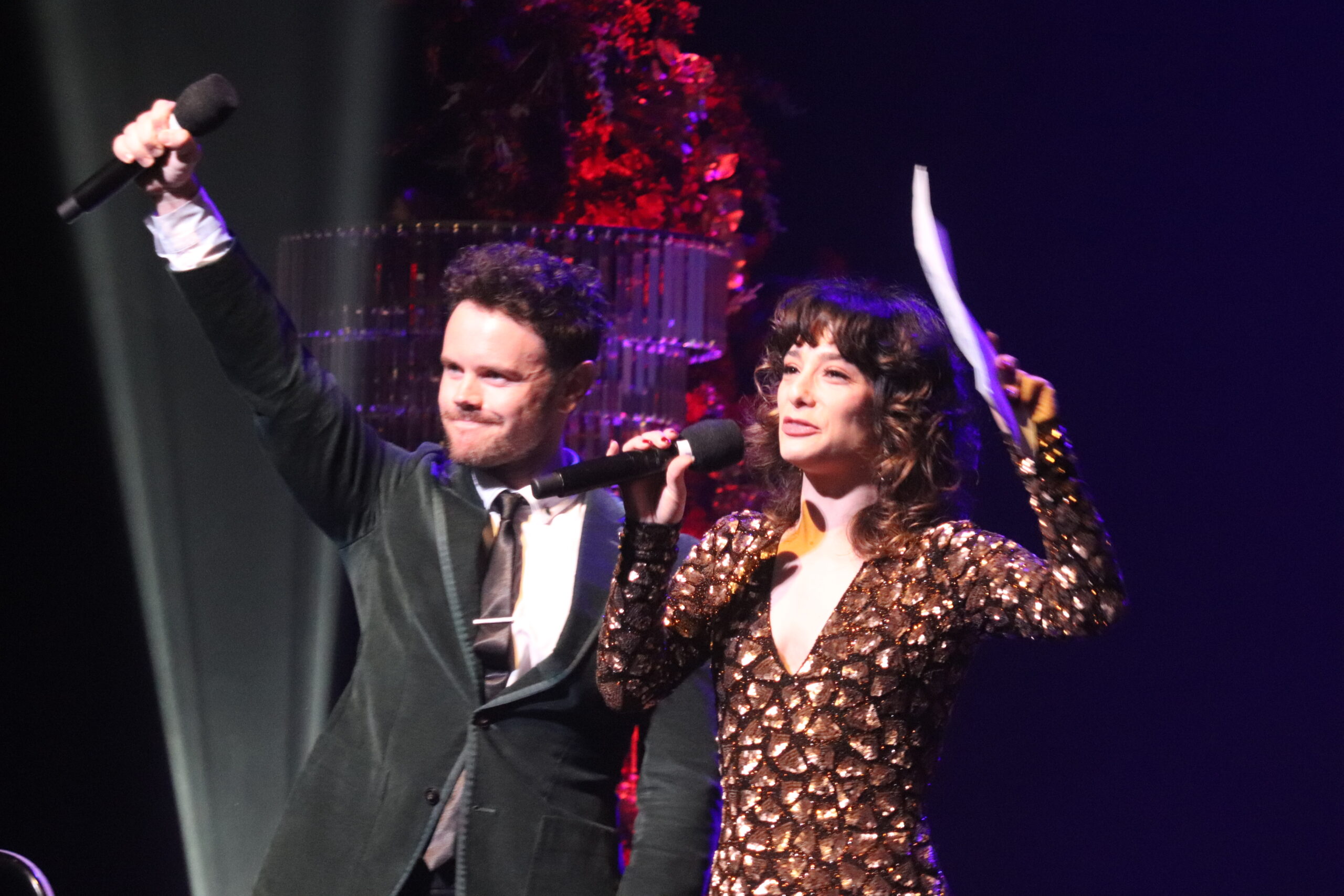 Tom Oliver and Angelique Cassimatis hosted this year's Matilda Awards at Brisbane Powerhouse. Photo: Susan Hetherington
