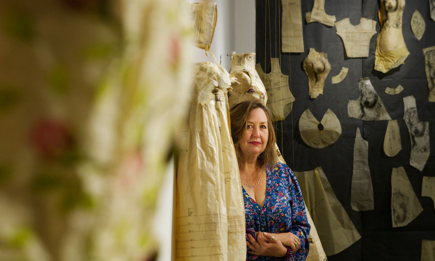 Margaret Ambridge has long been fascinated by the flimsy tissue dress patterns produced to enable women to make their own version of the haute couture of the 1940s and ’50s. Photo: Mark Fitz-Gerald / supplied