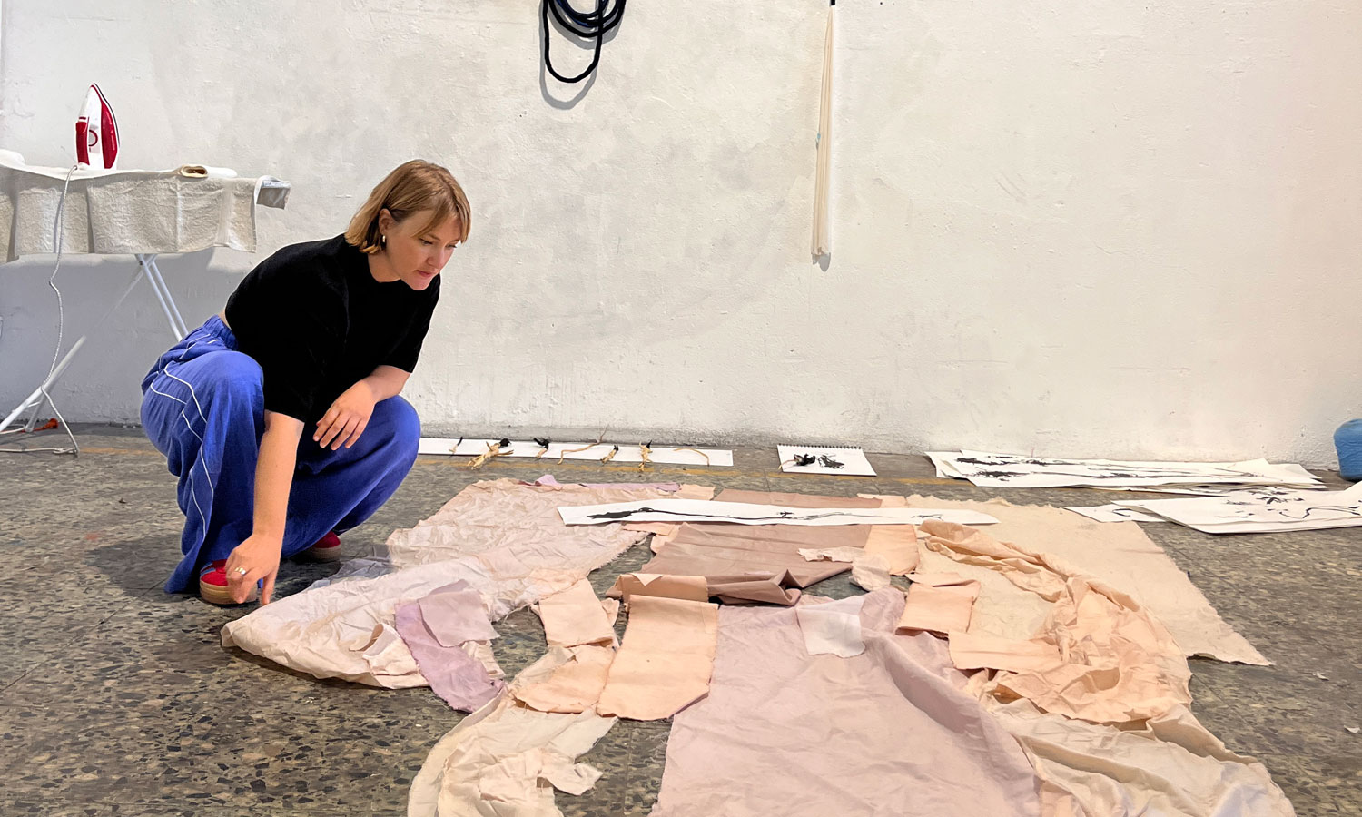 Amber Cronin in the studio as part of her Creative Investment Fellowship residency at PADA Studios near Lisbon, Portugal, 2024. Photo courtesy the artist.