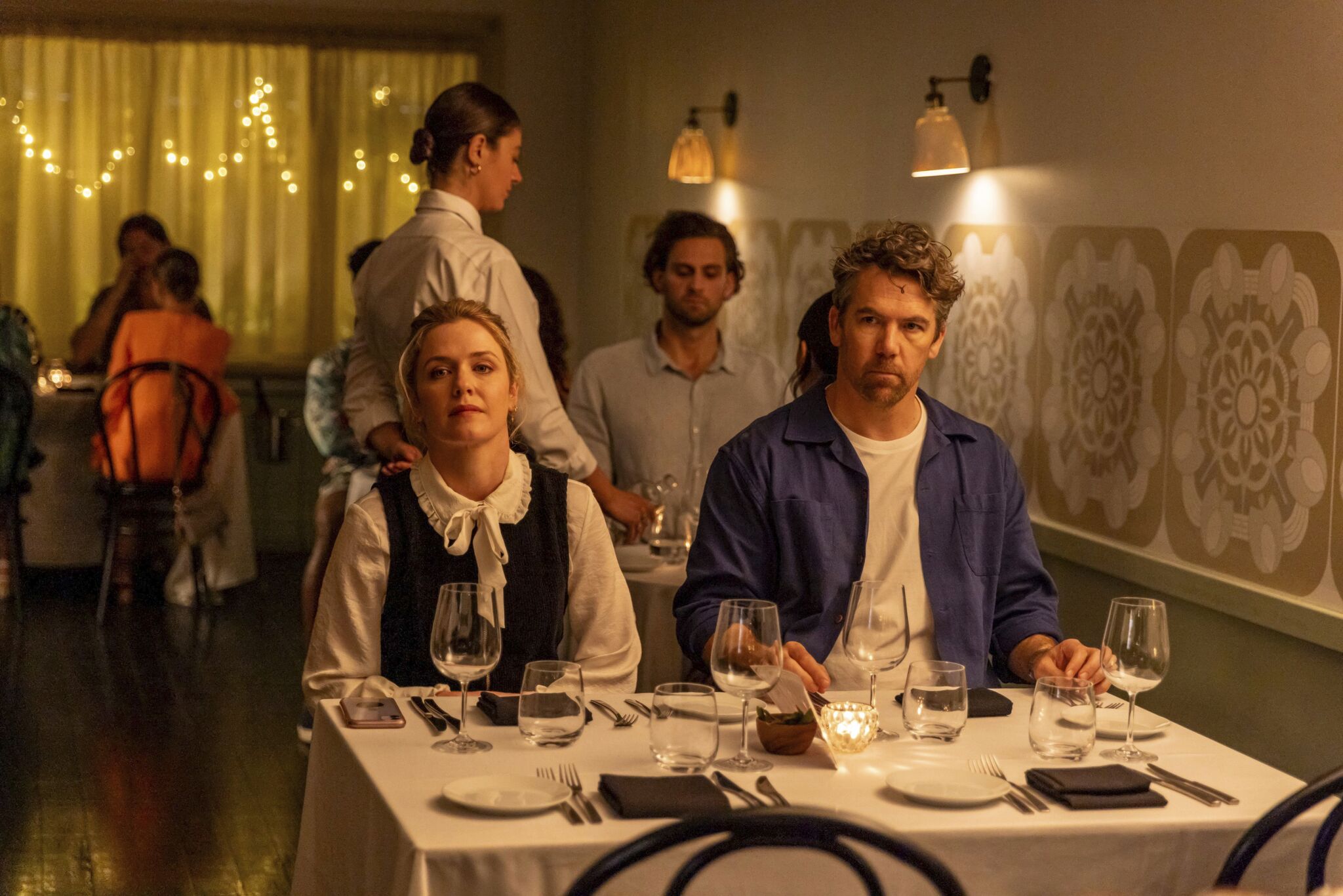 Harriet Dyer and Patrick Brammell return in the second season of Colin From Accounts. Photo: Courtesy of Foxtel.
