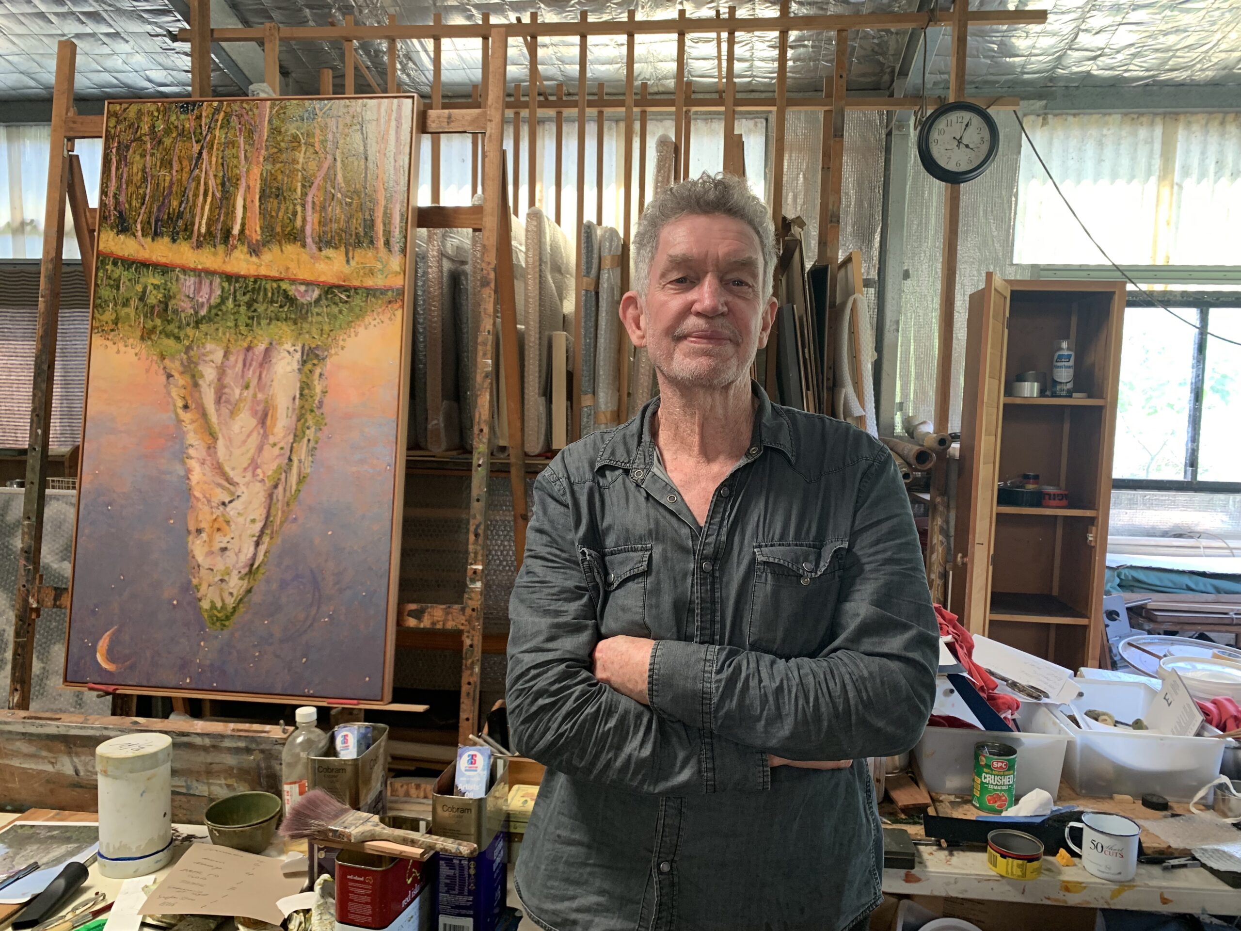 Artist Peter Hudson in his Maleny studio. Photo: Susan Hudson