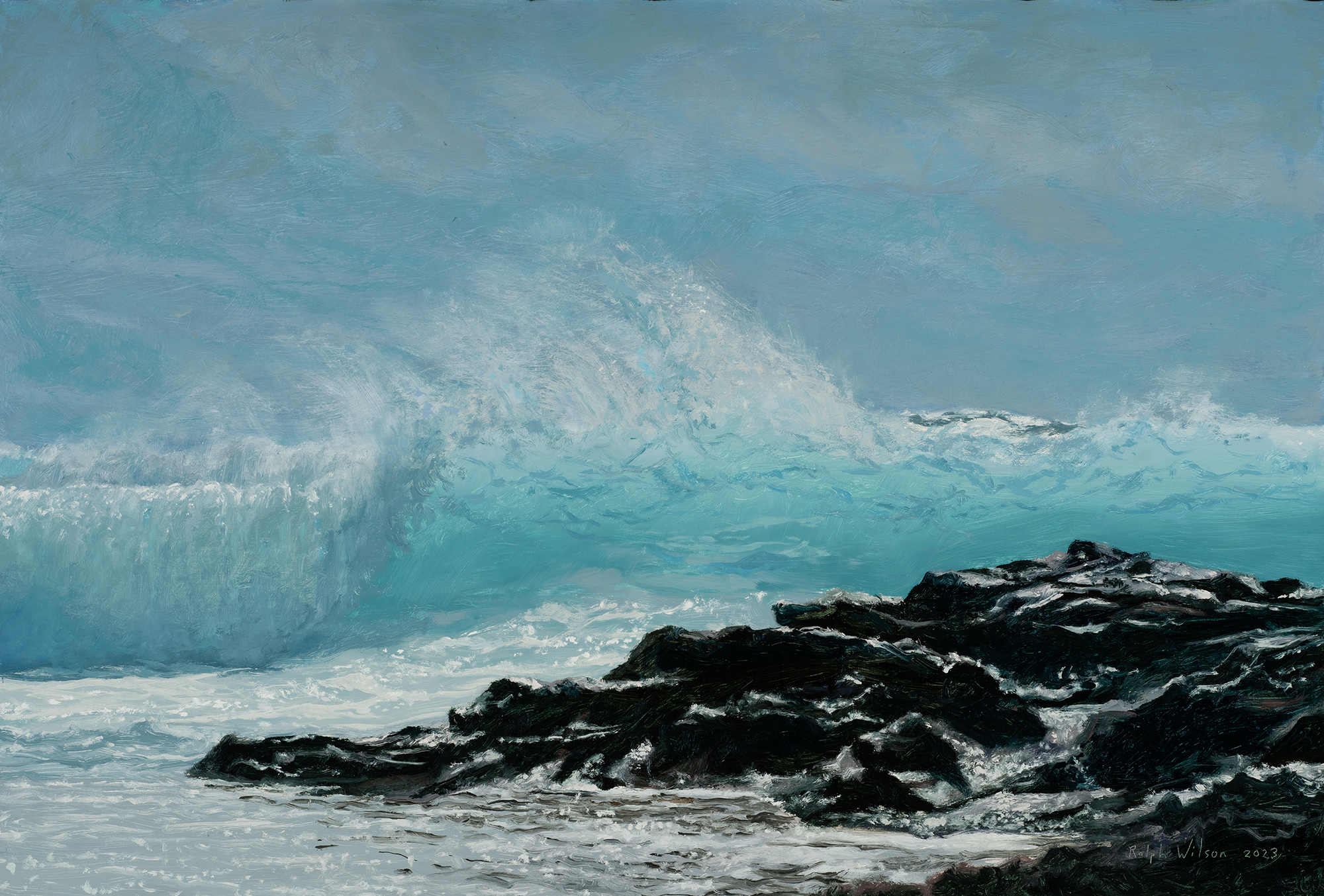 Ralph Wilson's Wave in a Southerly Gale is just one of the exquisite seascapes in a new exhibition by the Brisbane artist.
