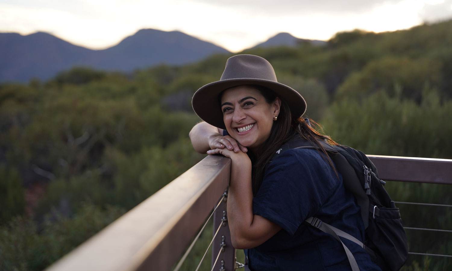 Susie Youssef felt at peace when exploring Wilpena Pound during the filming of 'Great Australian Walks'. Photo: SBS 