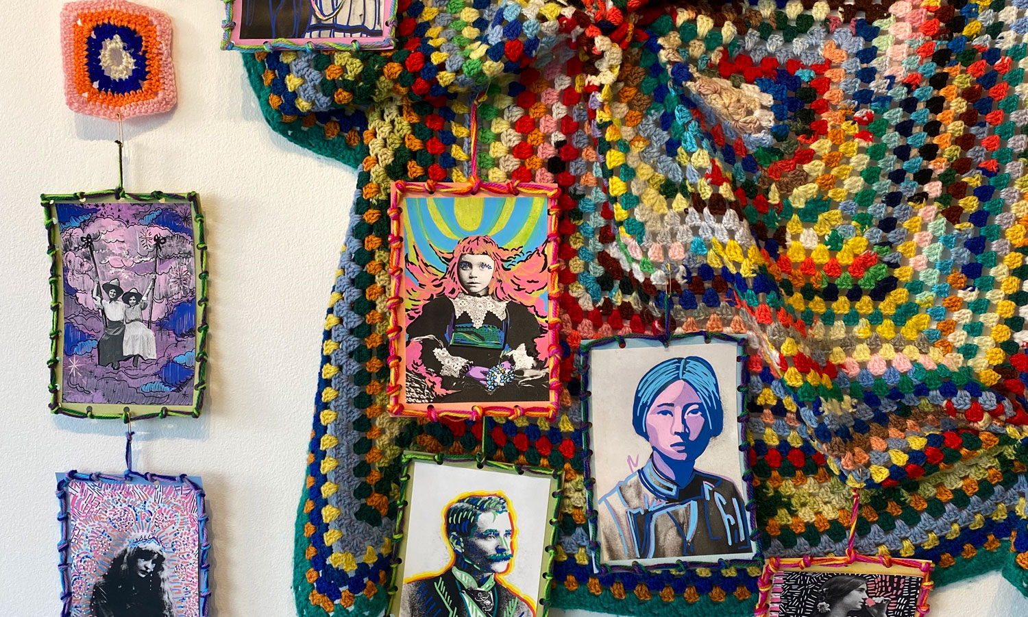 The collaborative 'Stitched In Time' installation (detail) on display in the 'HELD' exhibition at The Mill. Photo: Brooke Ferguson
