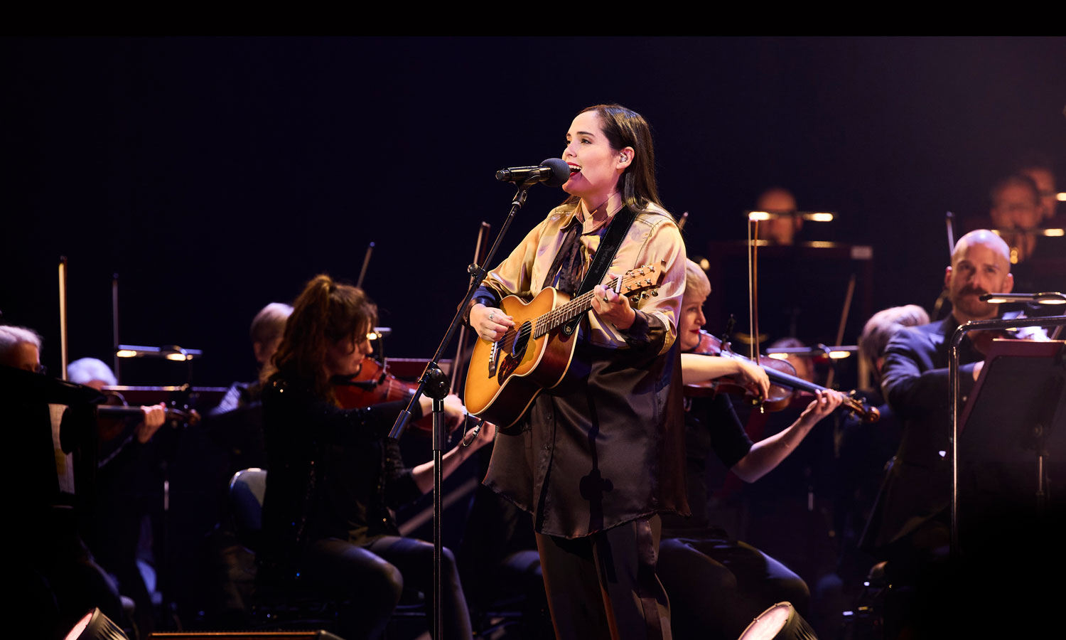 Jess Hitchcock, pictured here performing at the 2024 Adelaide Cabaret Festival, will take to the Dunstan Playhouse stage as part of 'Blak Country'. Photo: Claudio Raschella / supplied